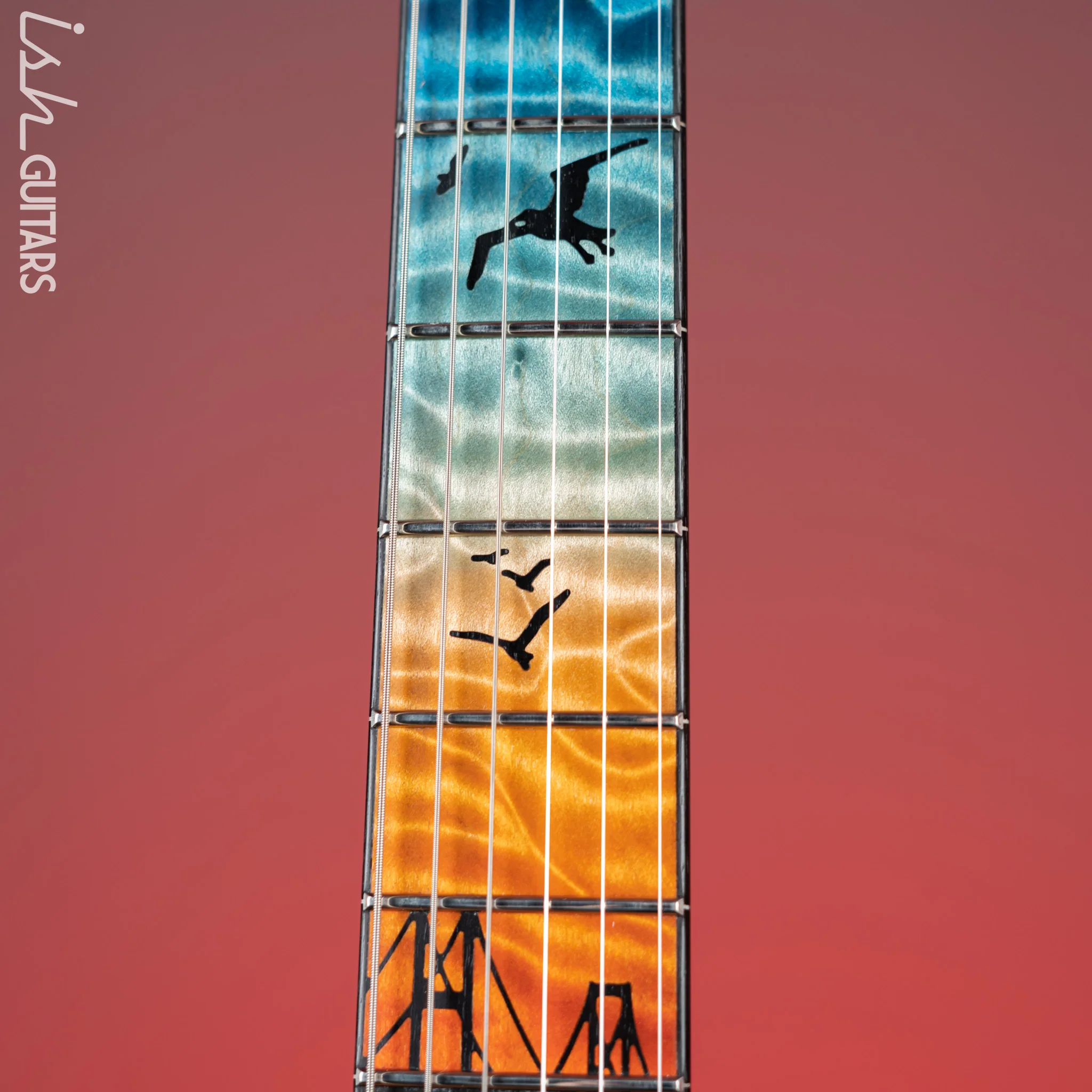 2021 PRS Private Stock Custom 24 Aquamarine Glow Smoked Burst “Chesapeake Bay” Inlays - Image 8