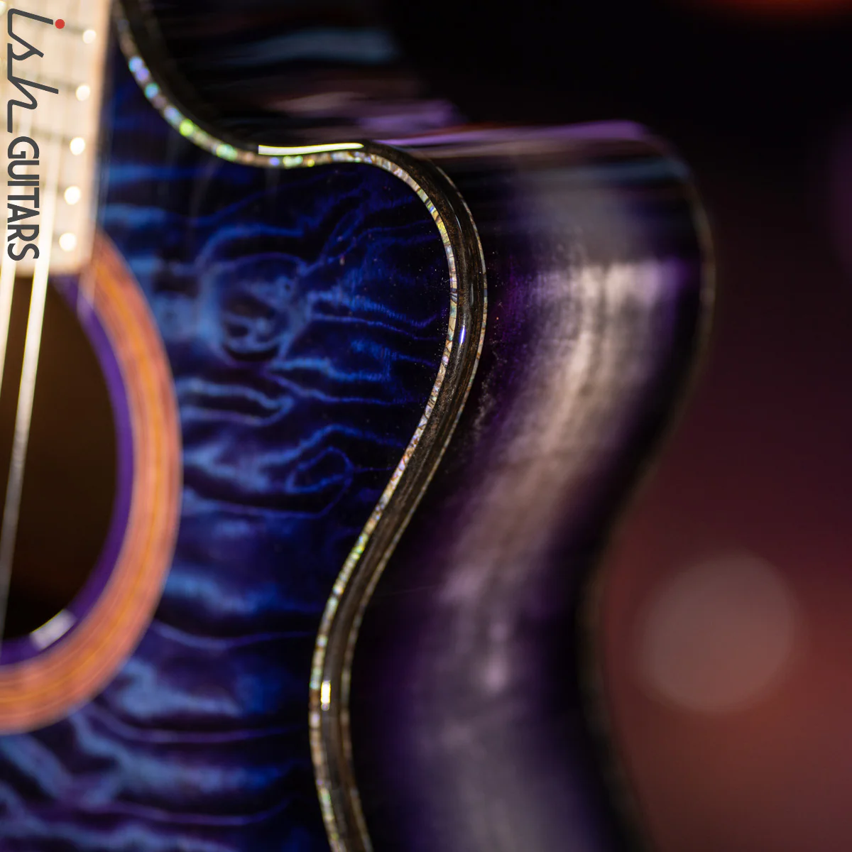 PRS Private Stock Angelus Acoustic Aqua Violet Smoked Burst - Image 9