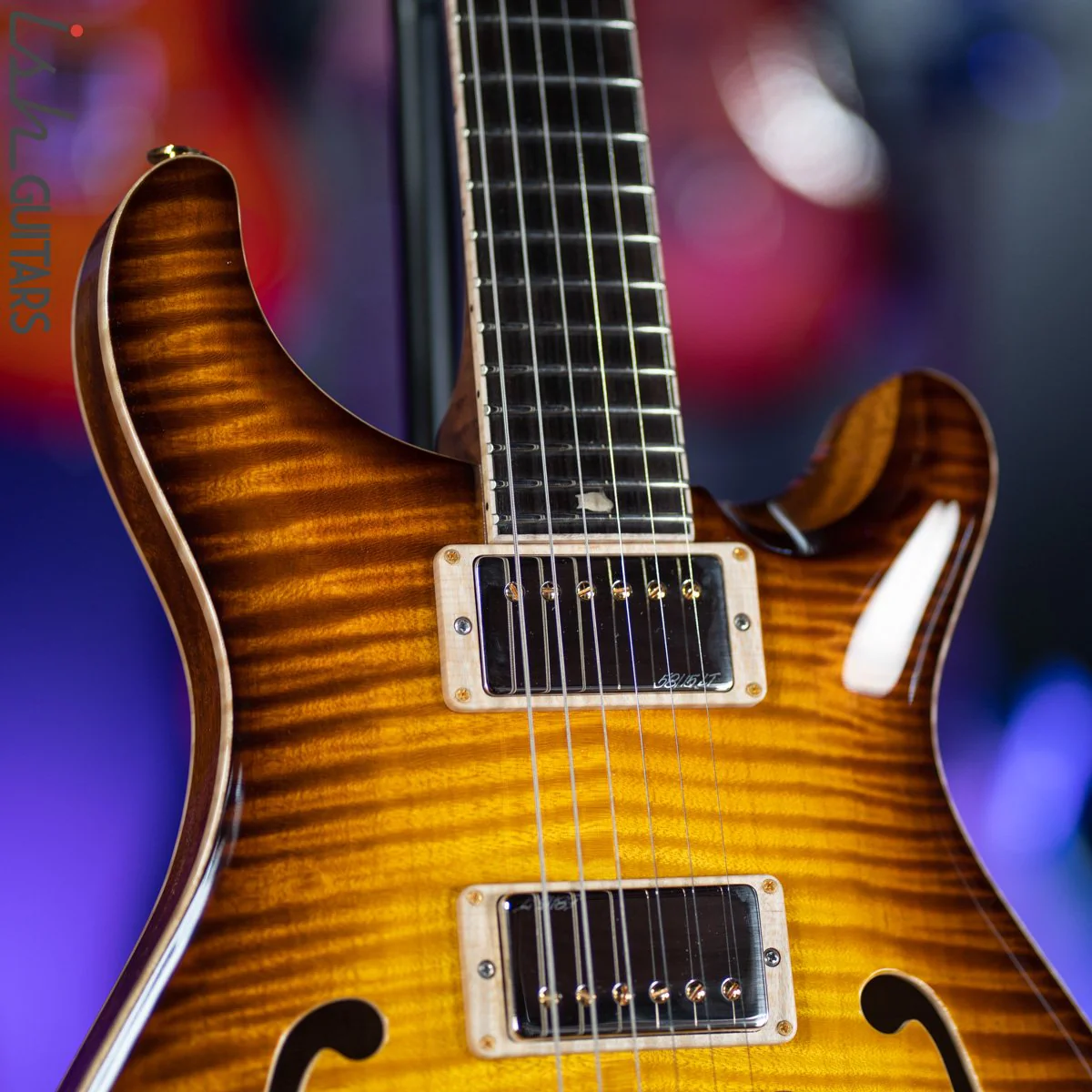 2021 PRS Private Stock Hollowbody II 24 Fret Honey Gold Smoked Burst - Image 6