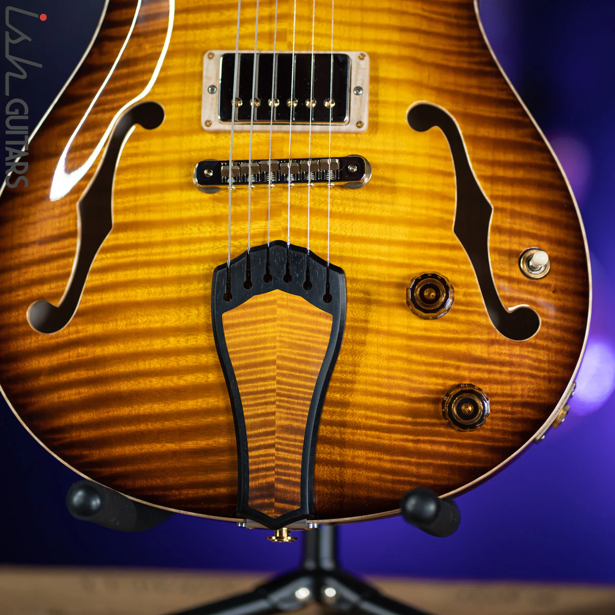 PRS Private Stock Hollowbody II 24 Fret Honey Gold Smoked Burst - Image 4