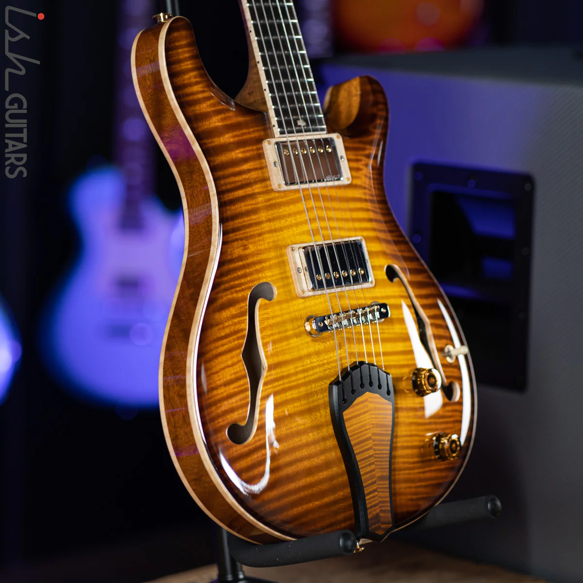 PRS Private Stock Hollowbody II 24 Fret Honey Gold Smoked Burst - Image 6
