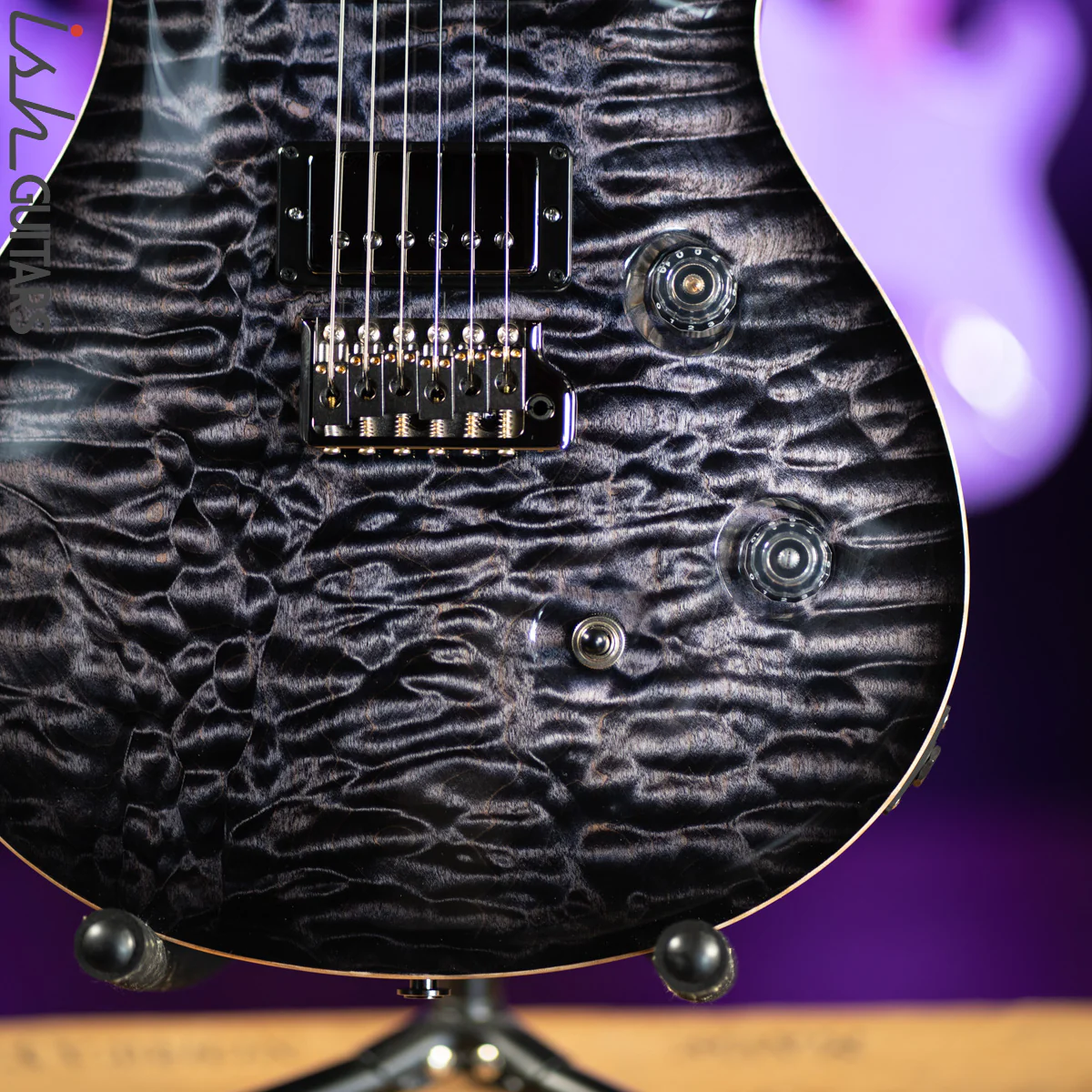 PRS Custom 24 Wood Library 1 Piece 10 Top Quilt Rosewood Neck Purple Mist - Image 4
