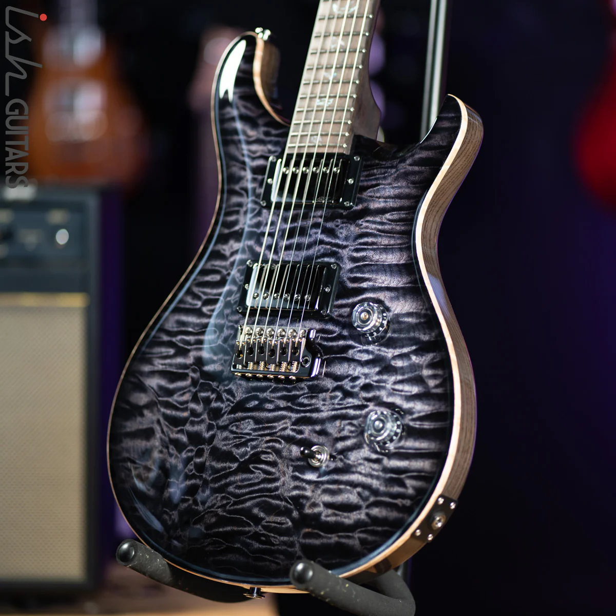PRS Custom 24 Wood Library 1 Piece 10 Top Quilt Rosewood Neck Purple Mist - Image 5