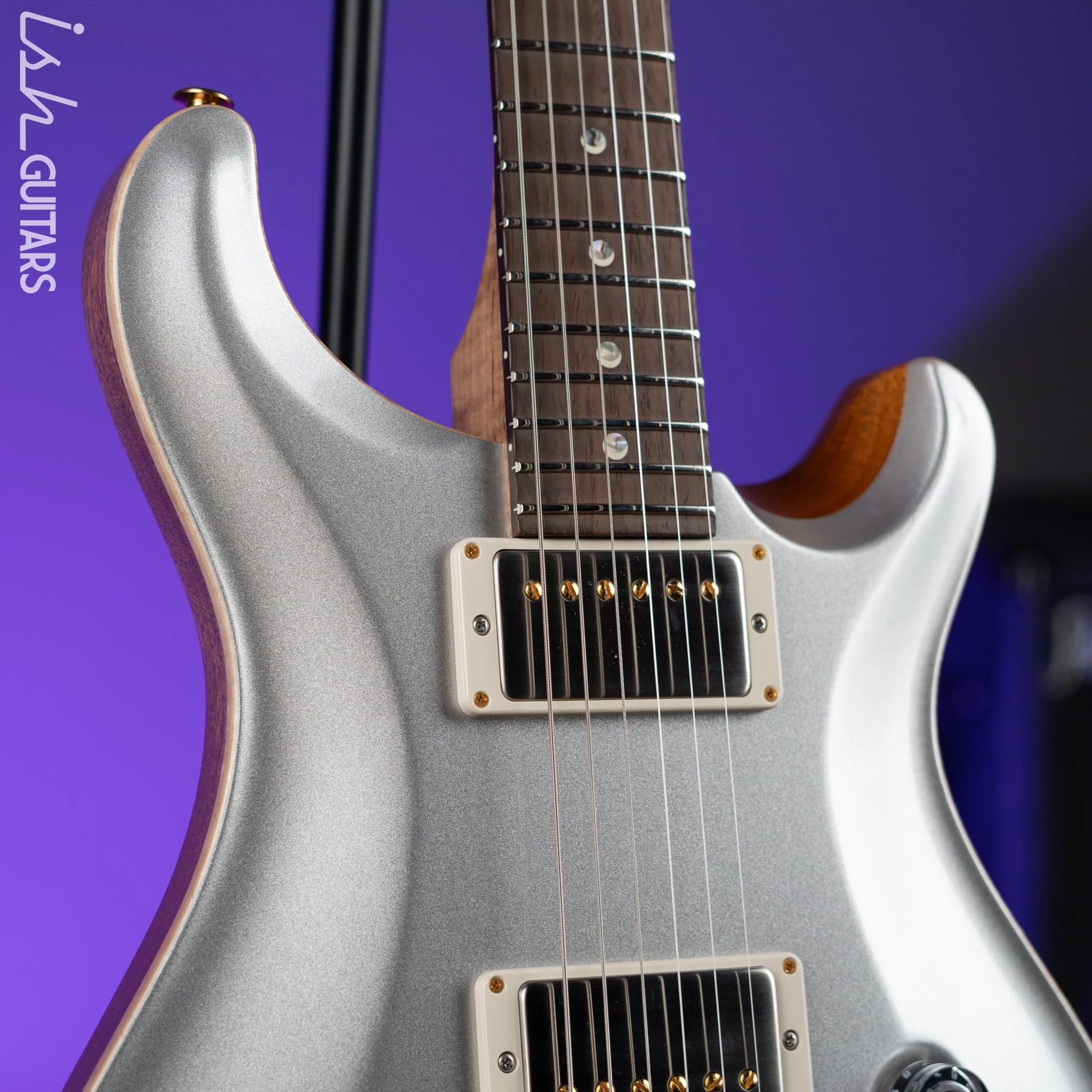 2021 PRS Wood Library DGT Figured Maple Neck Platinum Satin - Image 3