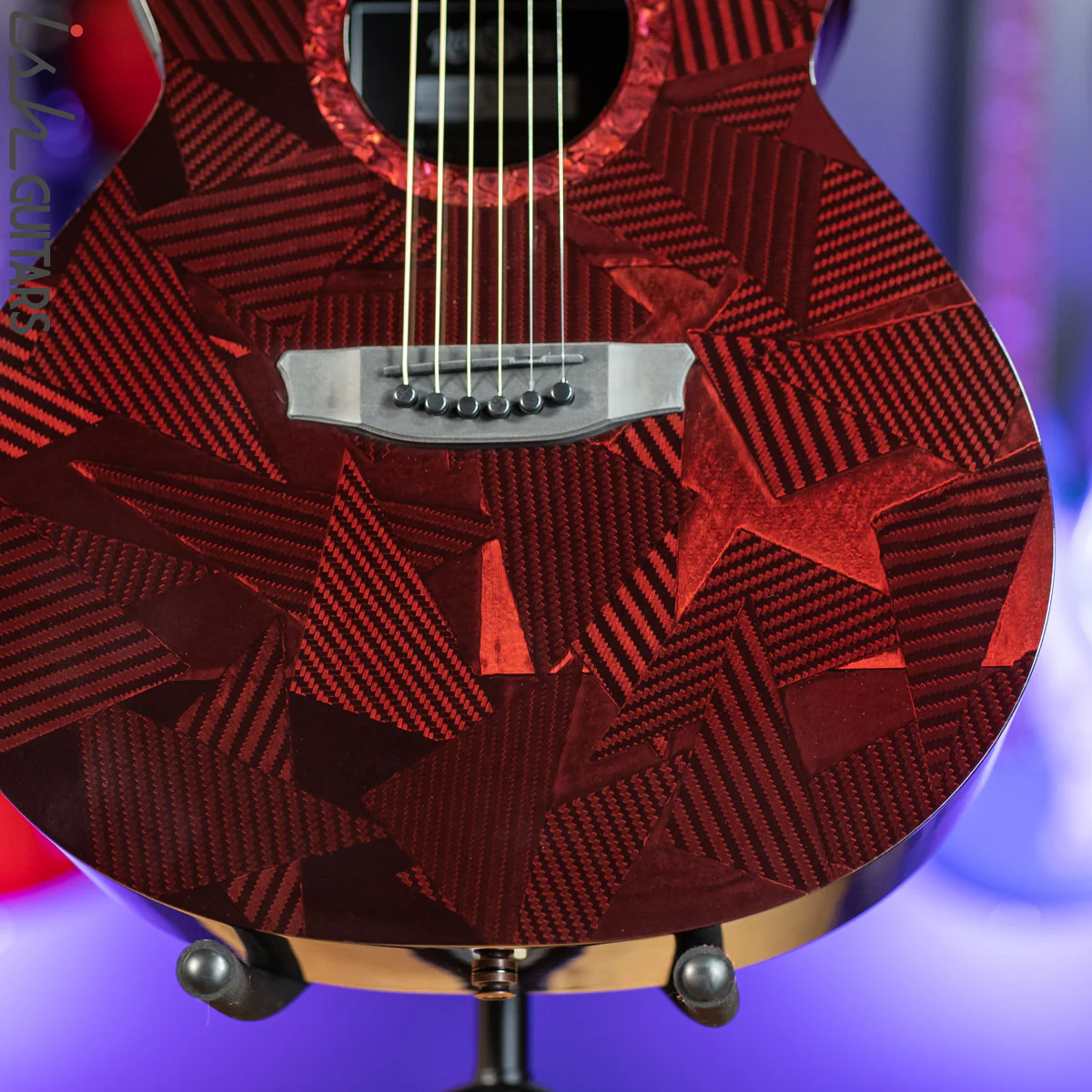 2021 RainSong BI-WS1000N2C Black Ice Acoustic Guitar Ish Exclusive Cranberry Red - Image 4