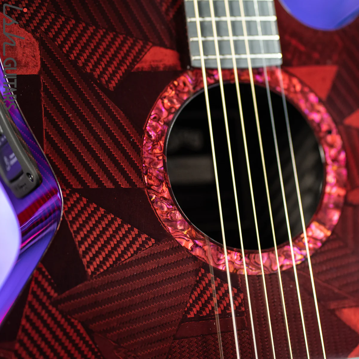 2021 RainSong BI-WS1000N2C Black Ice Acoustic Guitar Ish Exclusive Cranberry Red - Image 5