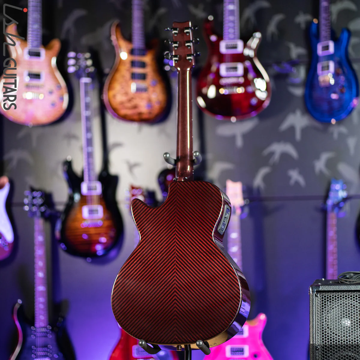 2021 RainSong BI-WS1000N2C Black Ice Acoustic Guitar Ish Exclusive Cranberry Red - Image 7