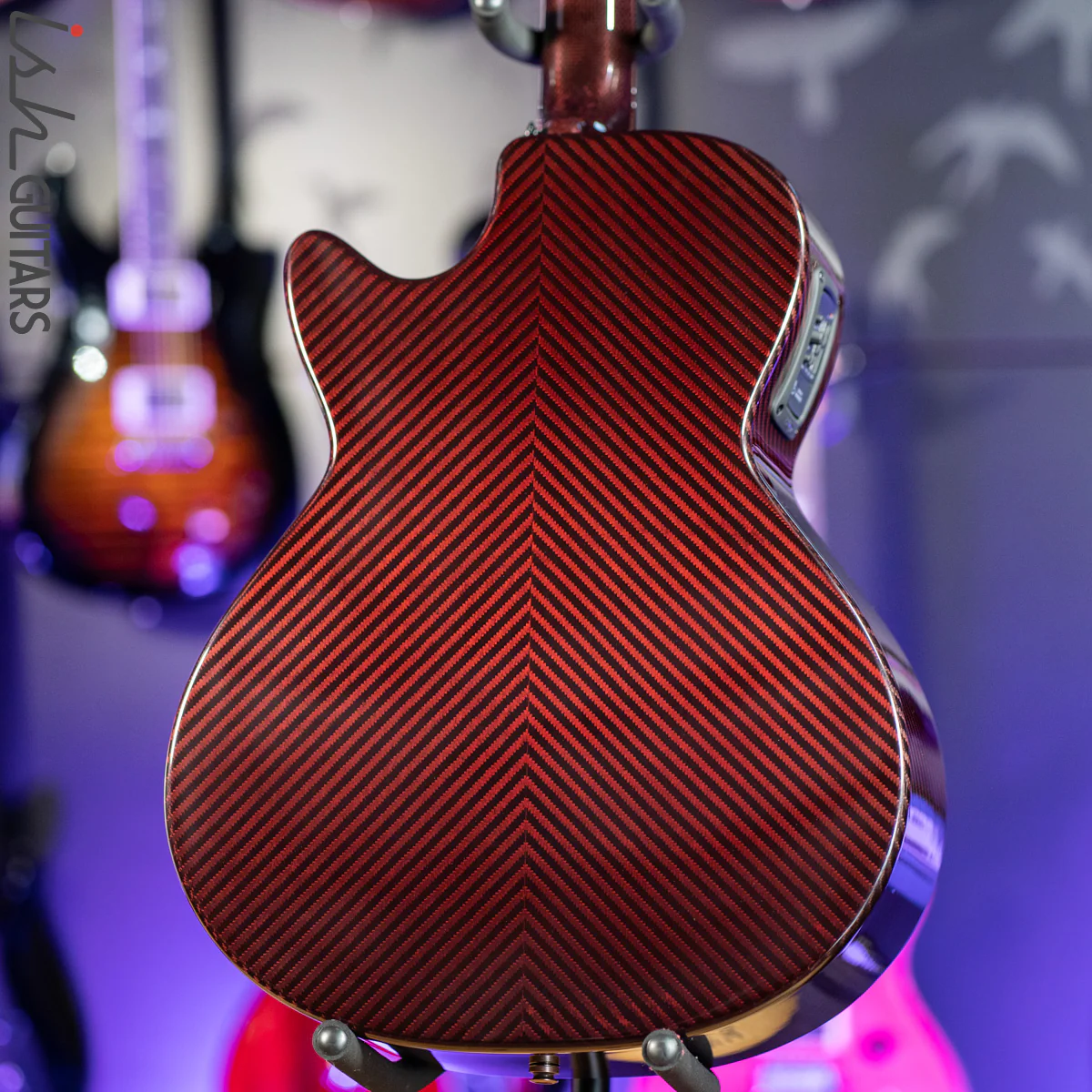2021 RainSong BI-WS1000N2C Black Ice Acoustic Guitar Ish Exclusive Cranberry Red - Image 8