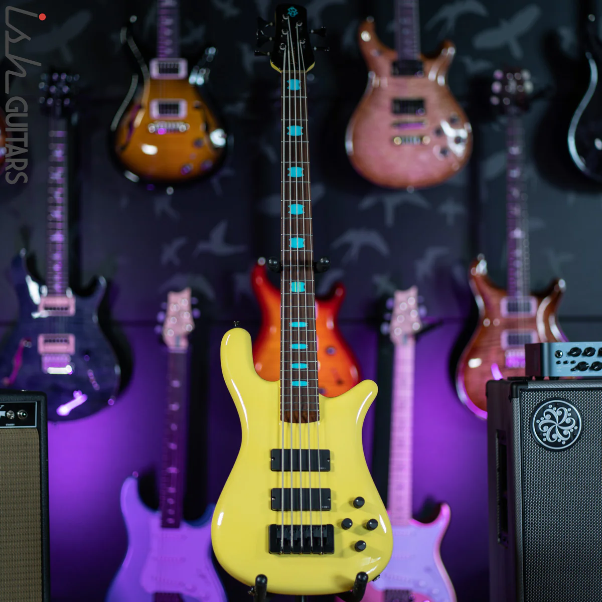 2021 USA Spector NS-5 String Yellow 18V HAZ Bass Guitar - Image 2