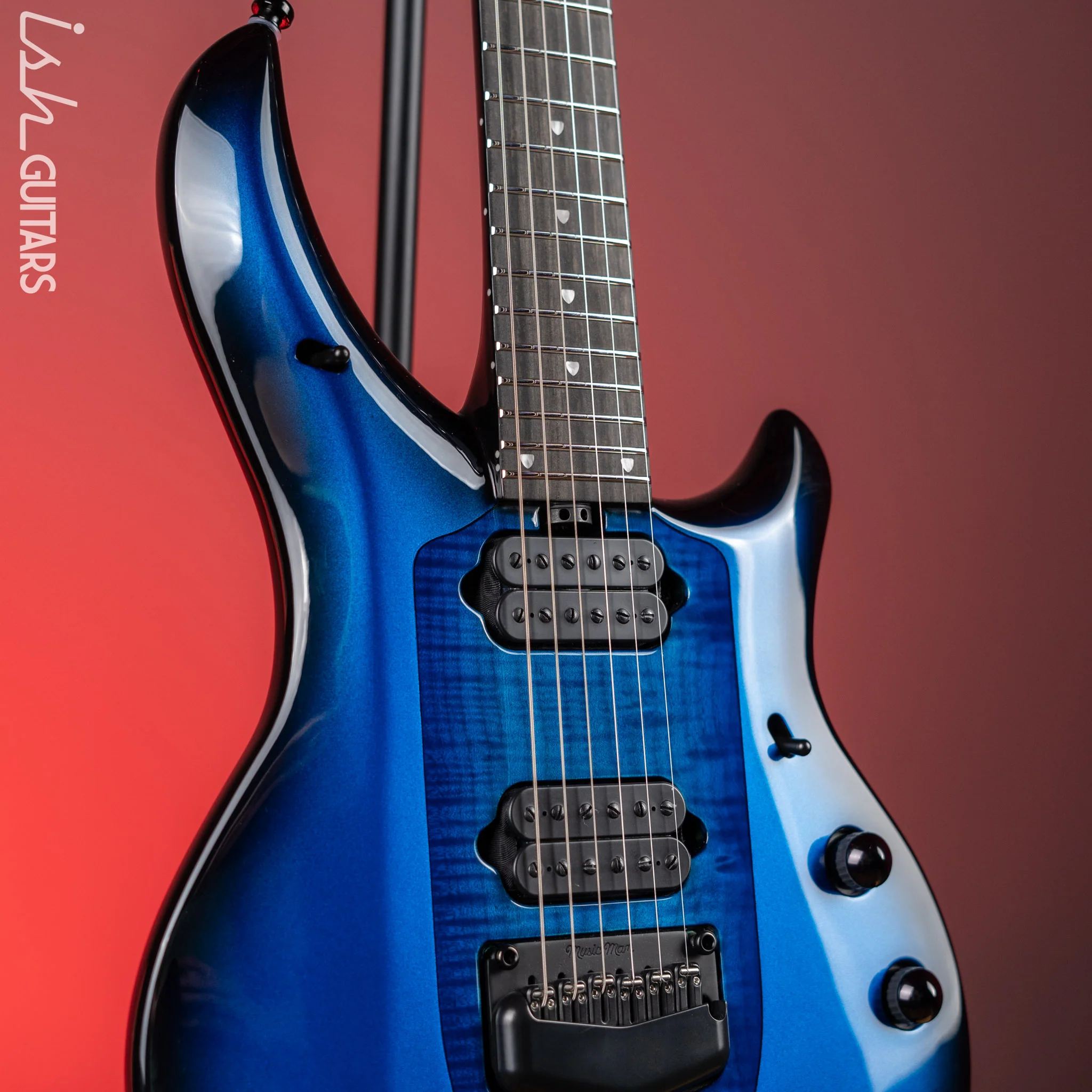 2022 Ernie Ball Music Man Majesty John Petrucci Signature Titan Blue - Image 3
