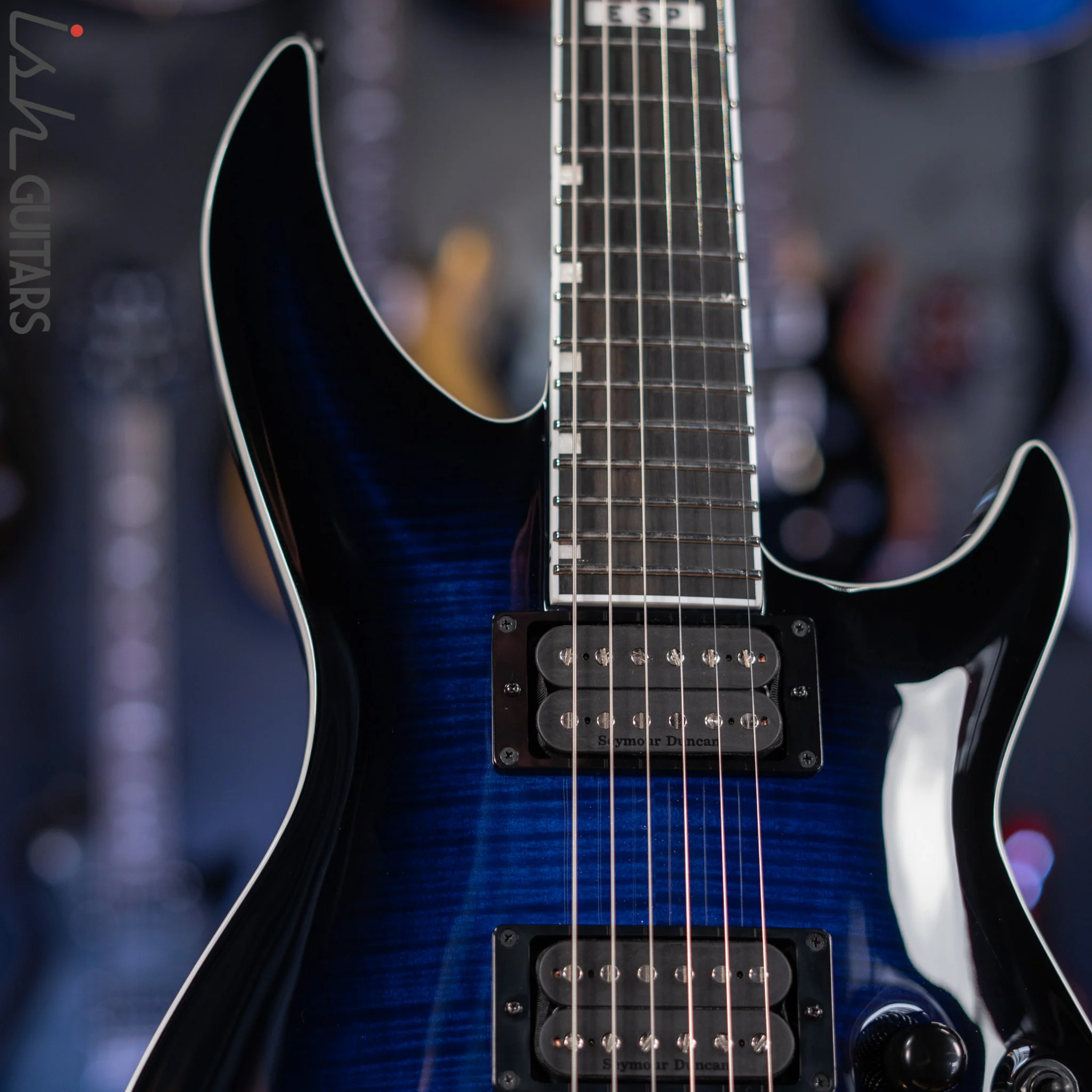 2022 ESP E-II Horizon III Flame Maple Reindeer Blue Gloss - Image 3