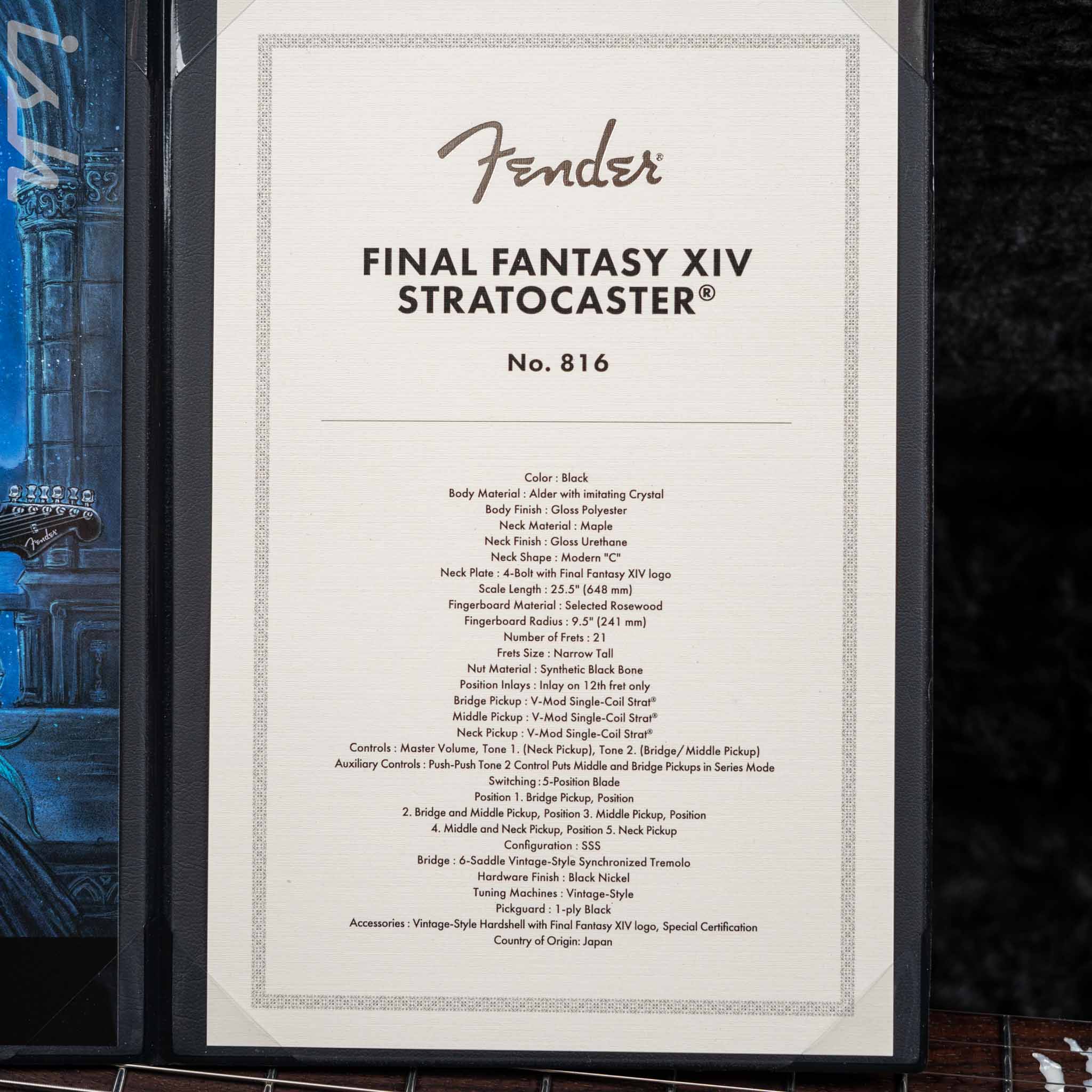 2022 Fender Final Fantasy XIV Stratocaster Limited Edition Black - Image 18