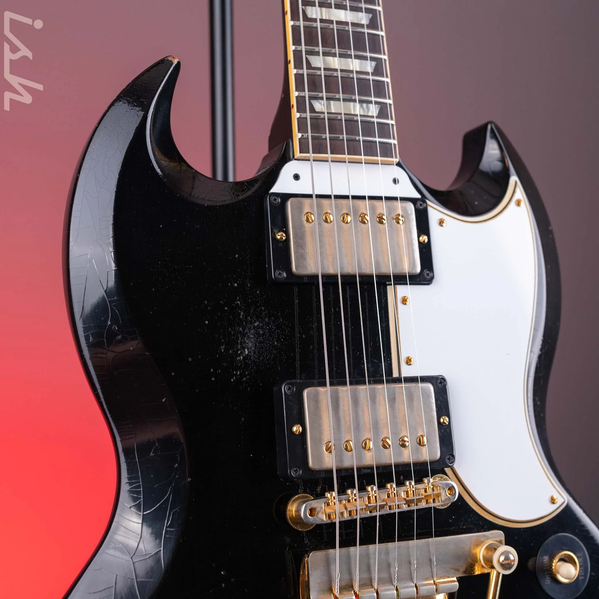 2022 Gibson SG Les Paul Murphy Lab Heavy Relic Black - Image 3