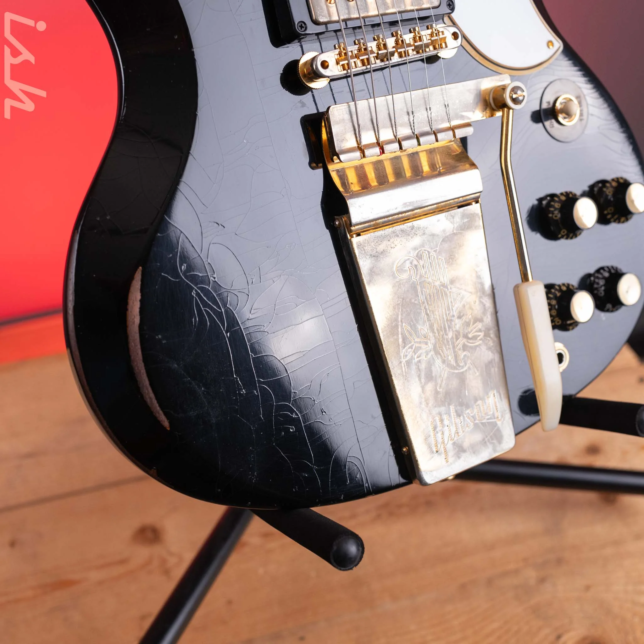 2022 Gibson SG Les Paul Murphy Lab Heavy Relic Black - Image 7