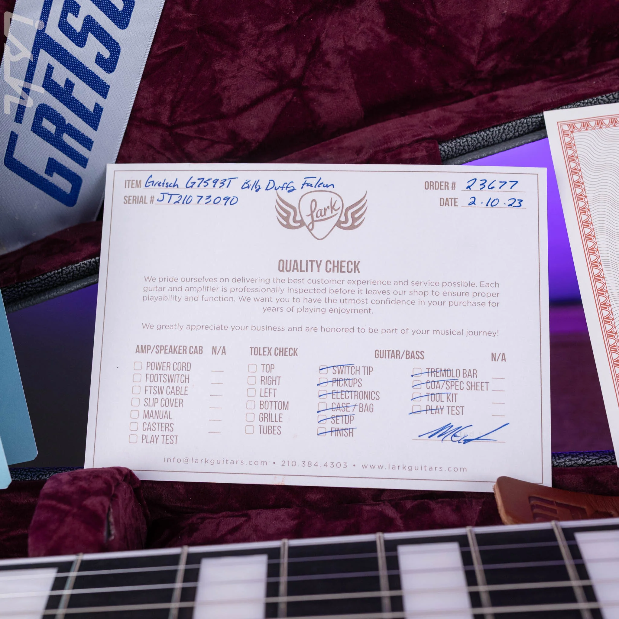 2022 Gretsch G7593T-BD Bill Duffy White Falcon - Image 17