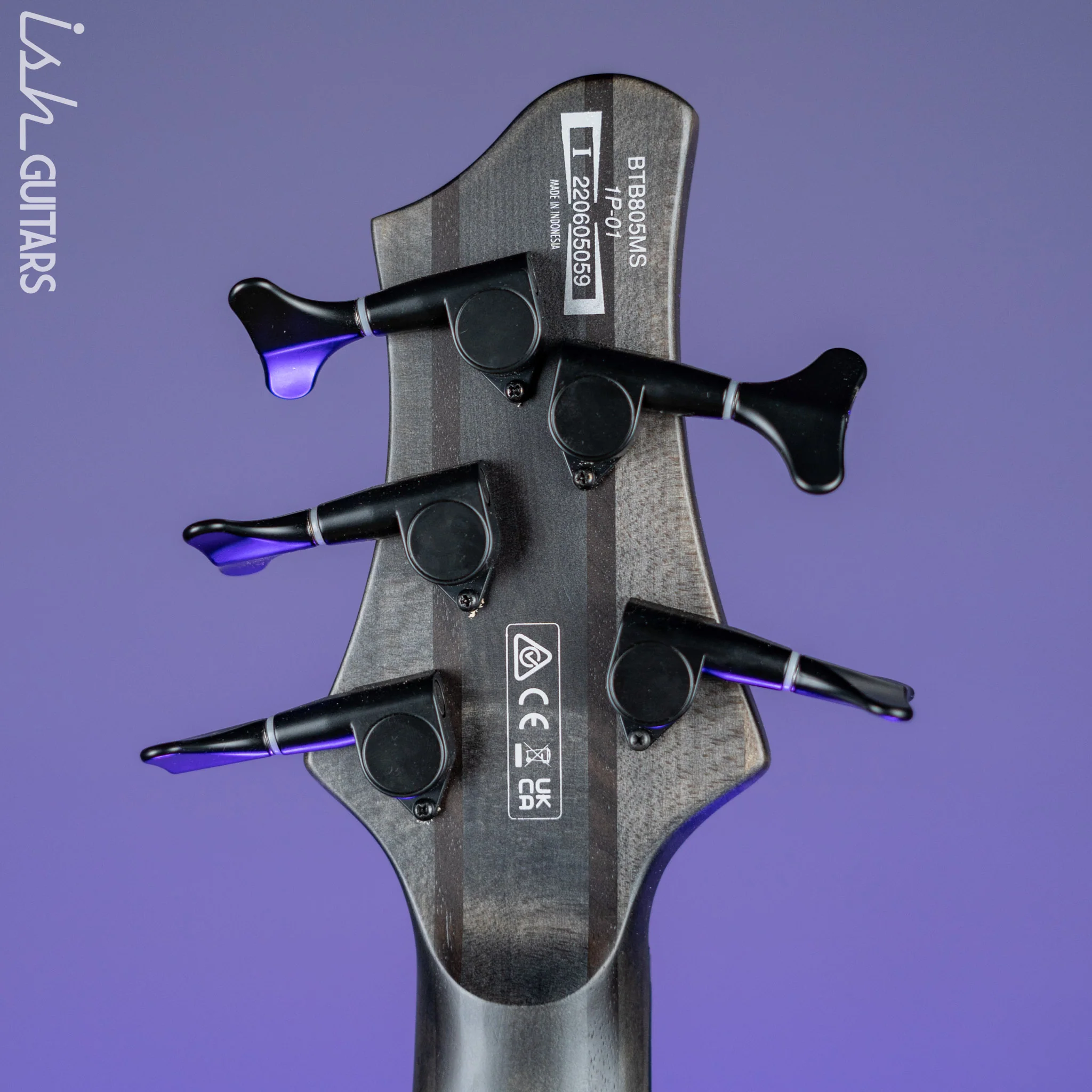 Ibanez BTB805MS Multi-Scale 5-String Bass Transparent Grey Flat - Image 9