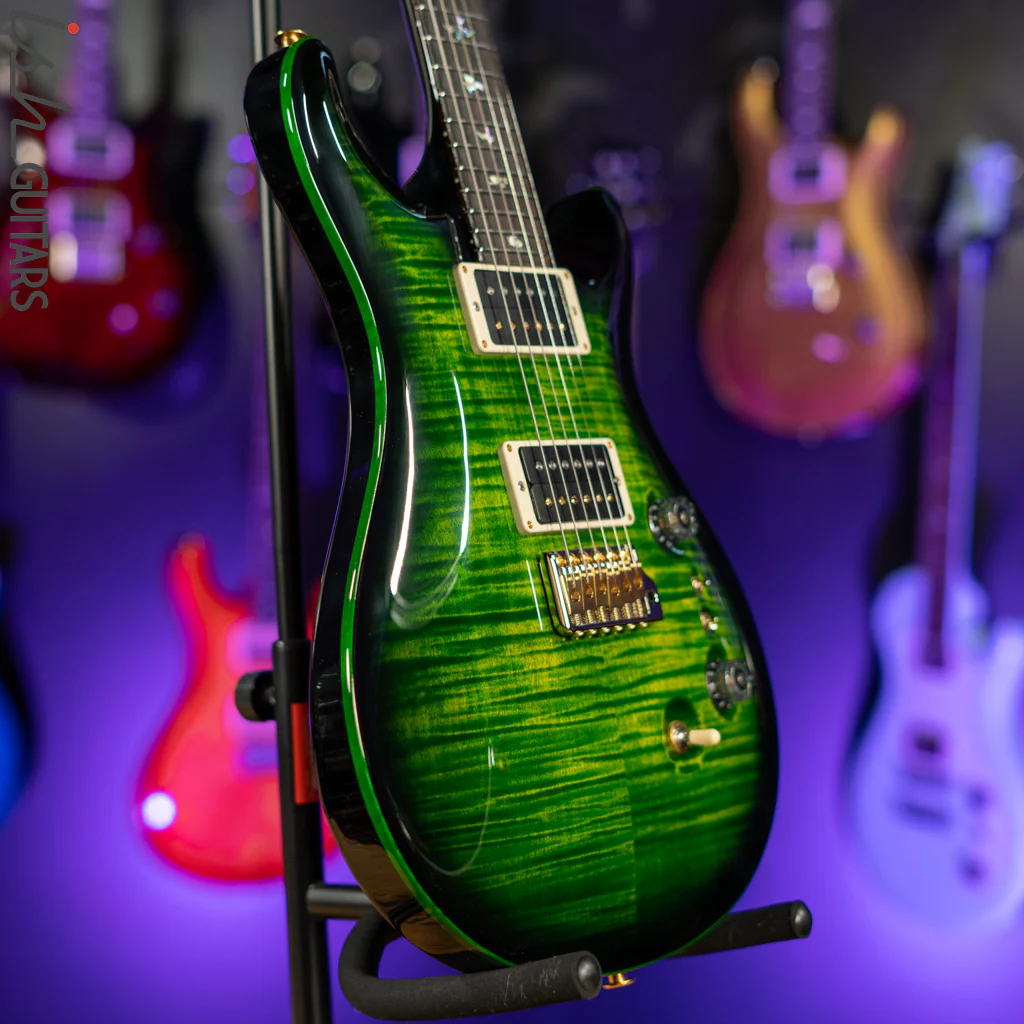 PRS Custom 24 35th Anniversary 10 Top Emerald Green w/ Black Wrap Burst - Image 6