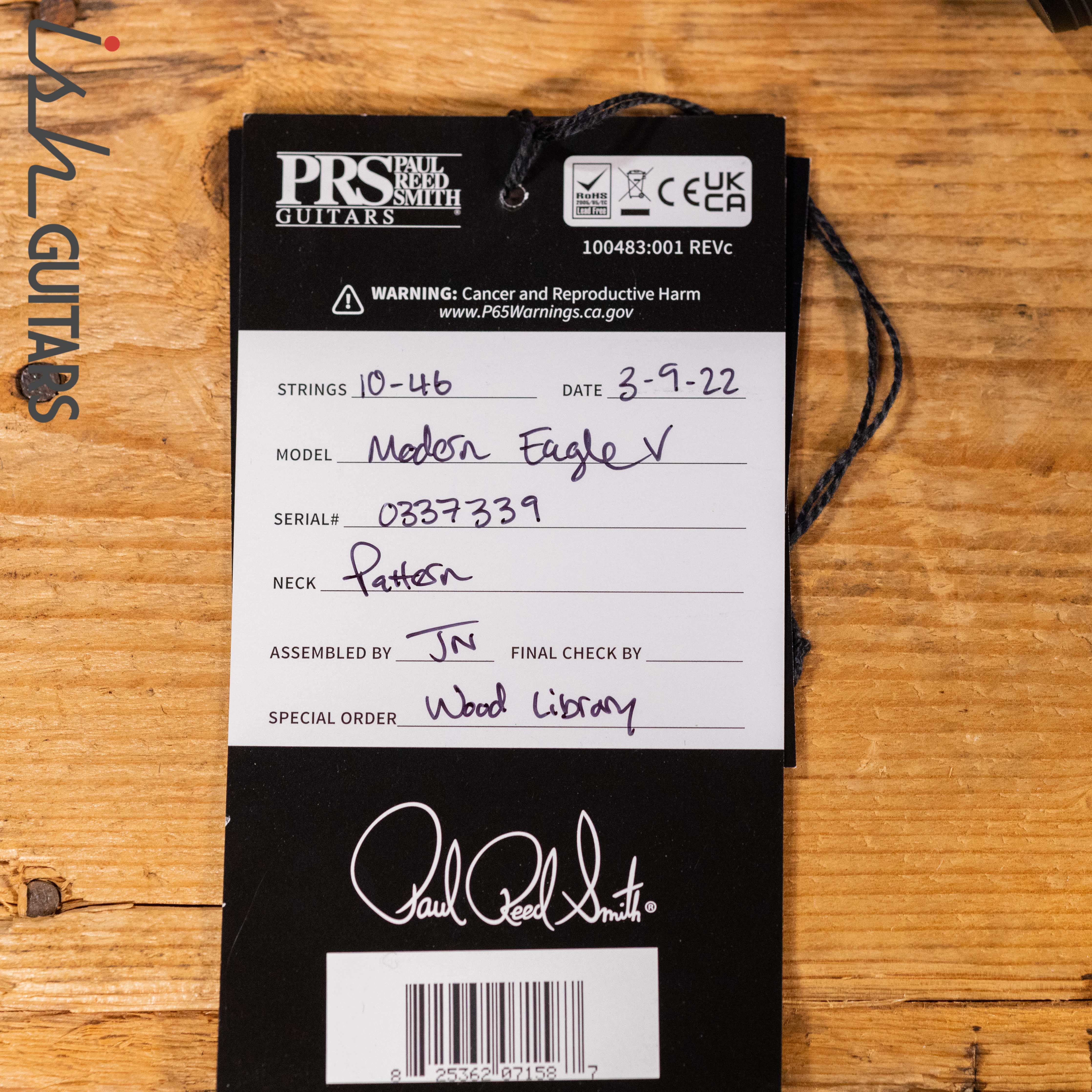 PRS Wood Library Modern Eagle V Satin Opaque Black Brazilian Rosewood - Image 13