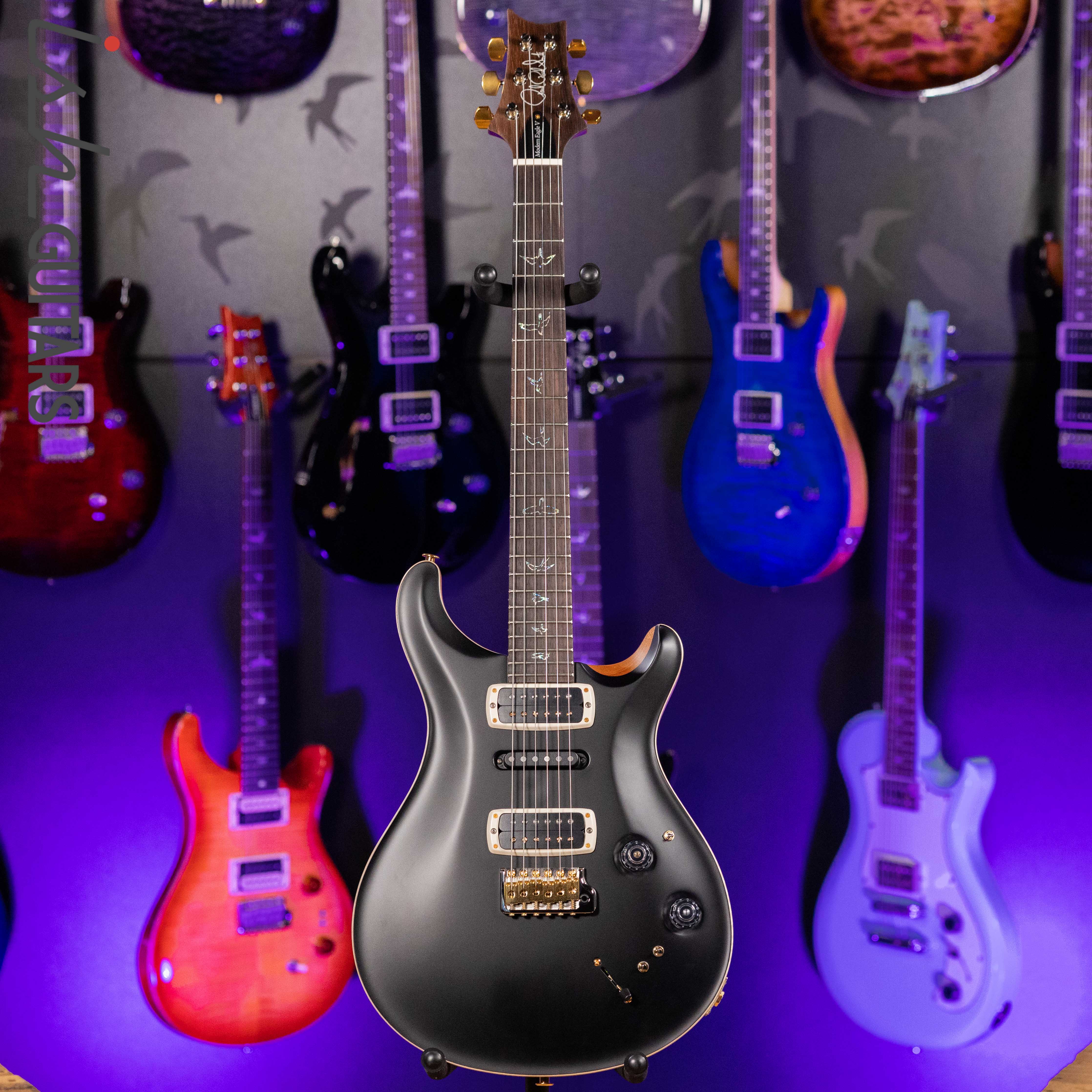 PRS Wood Library Modern Eagle V Satin Opaque Black Brazilian Rosewood - Image 2