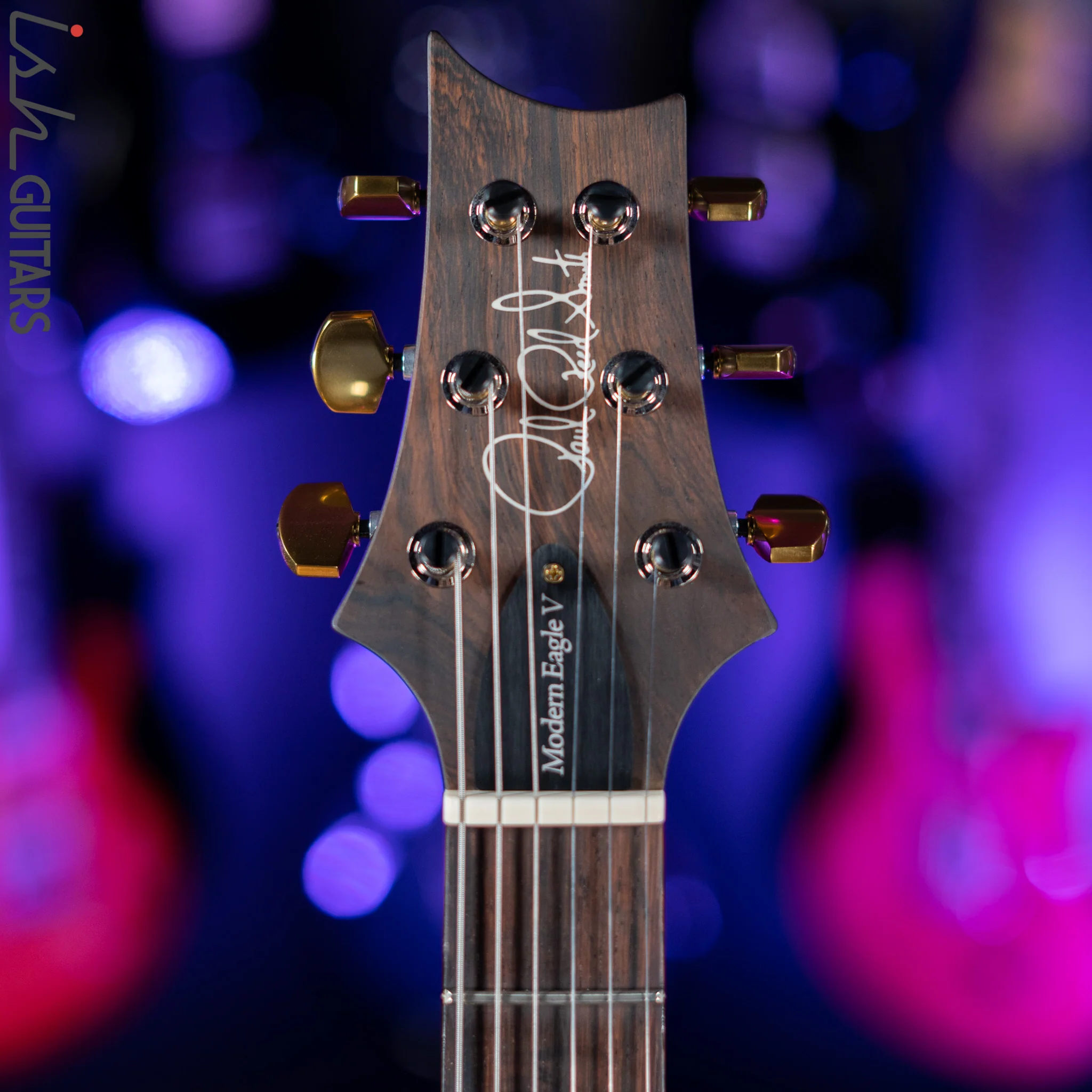 PRS Wood Library Modern Eagle V 10-Top Quilt Jade Green Smoked Burst Wrap - Image 6