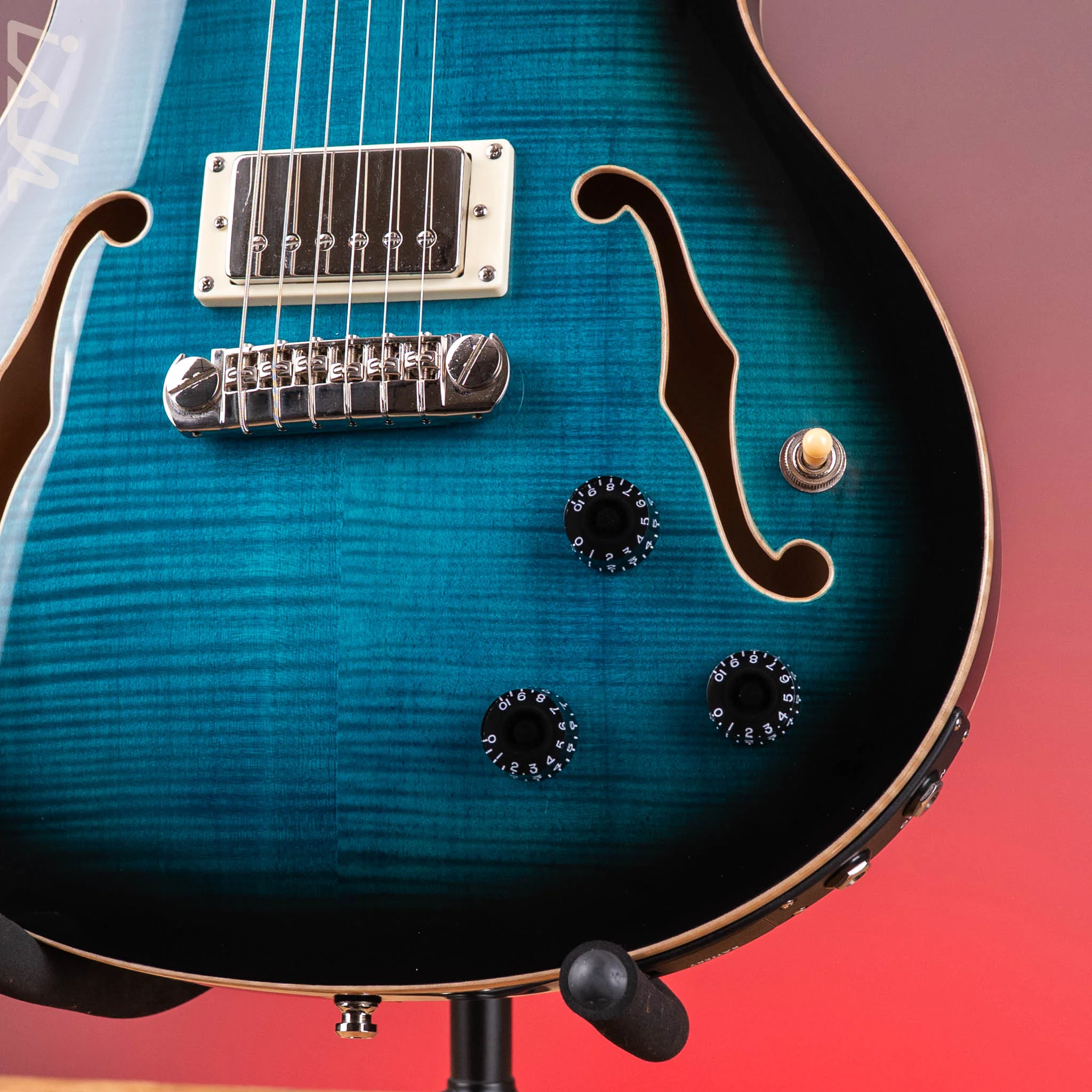2022 PRS SE Hollowbody II Piezo Electric Guitar Peacock Blue Sunburst - Image 5