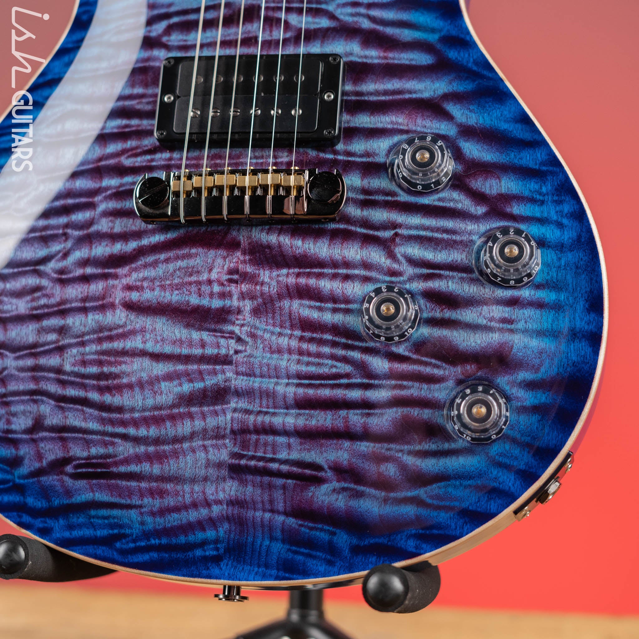 2022 PRS Tremonti Stoptail Wood Library Violet Blue Burst 10 Top Quilt - Image 4