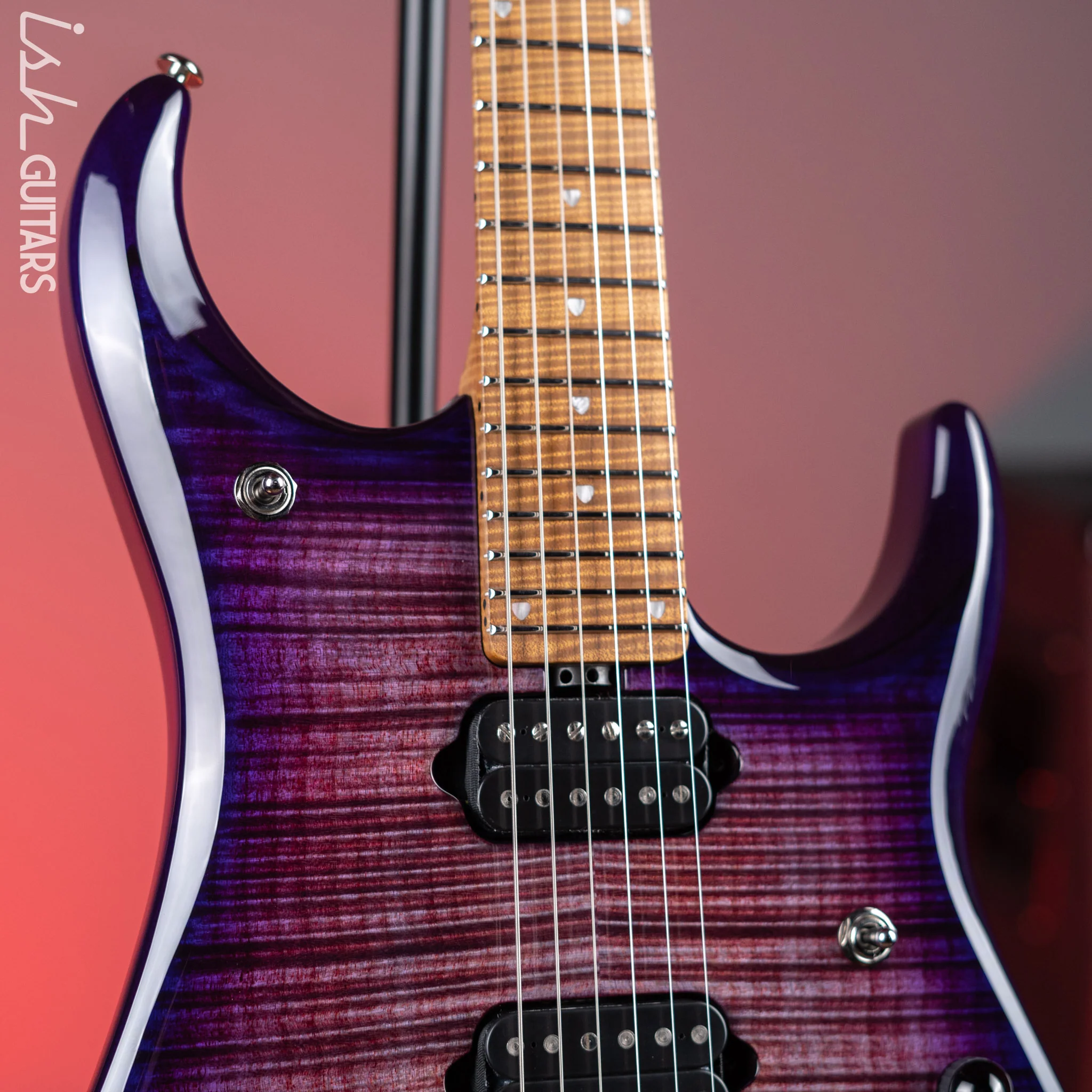 Ernie Ball Music Man JP15 John Petrucci 6-String Flame Top Purple Nebula - Image 3