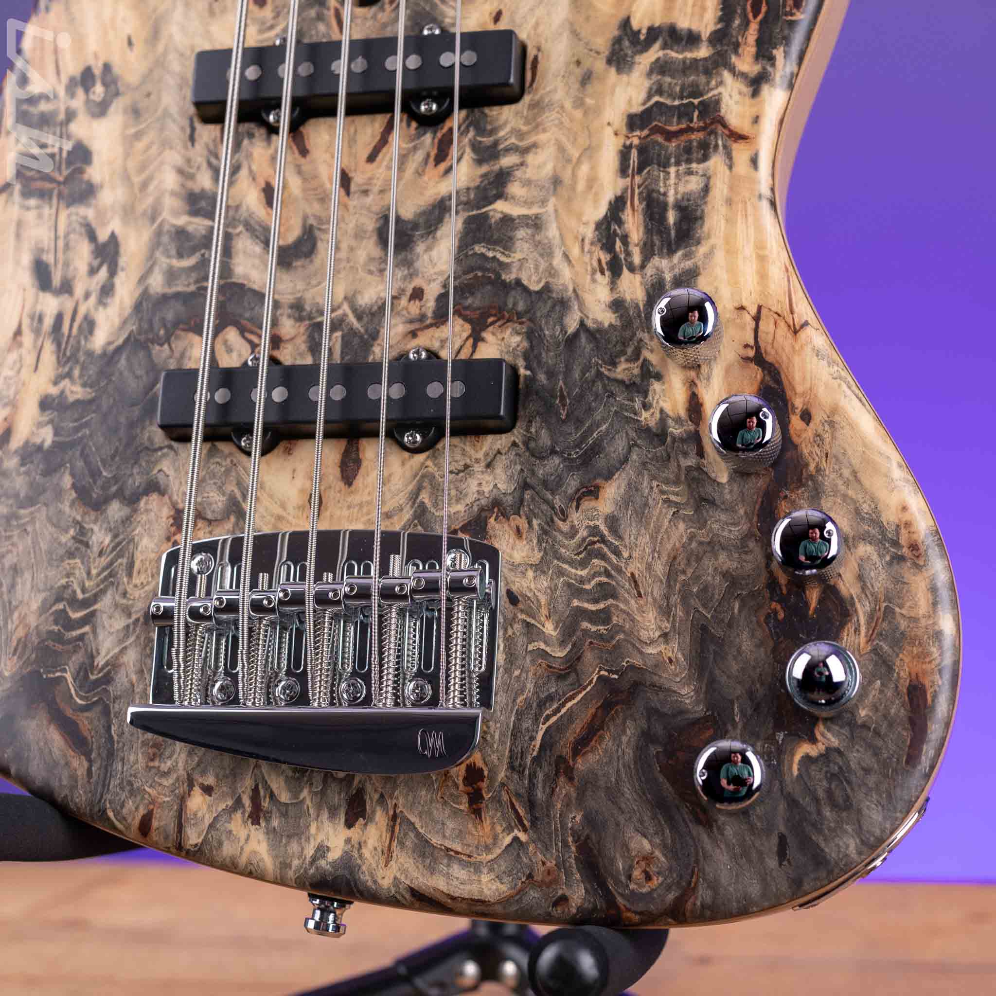 2023 Mayones Jabba Custom 5 Buckeye Burl Trans Natural Satin - Image 4