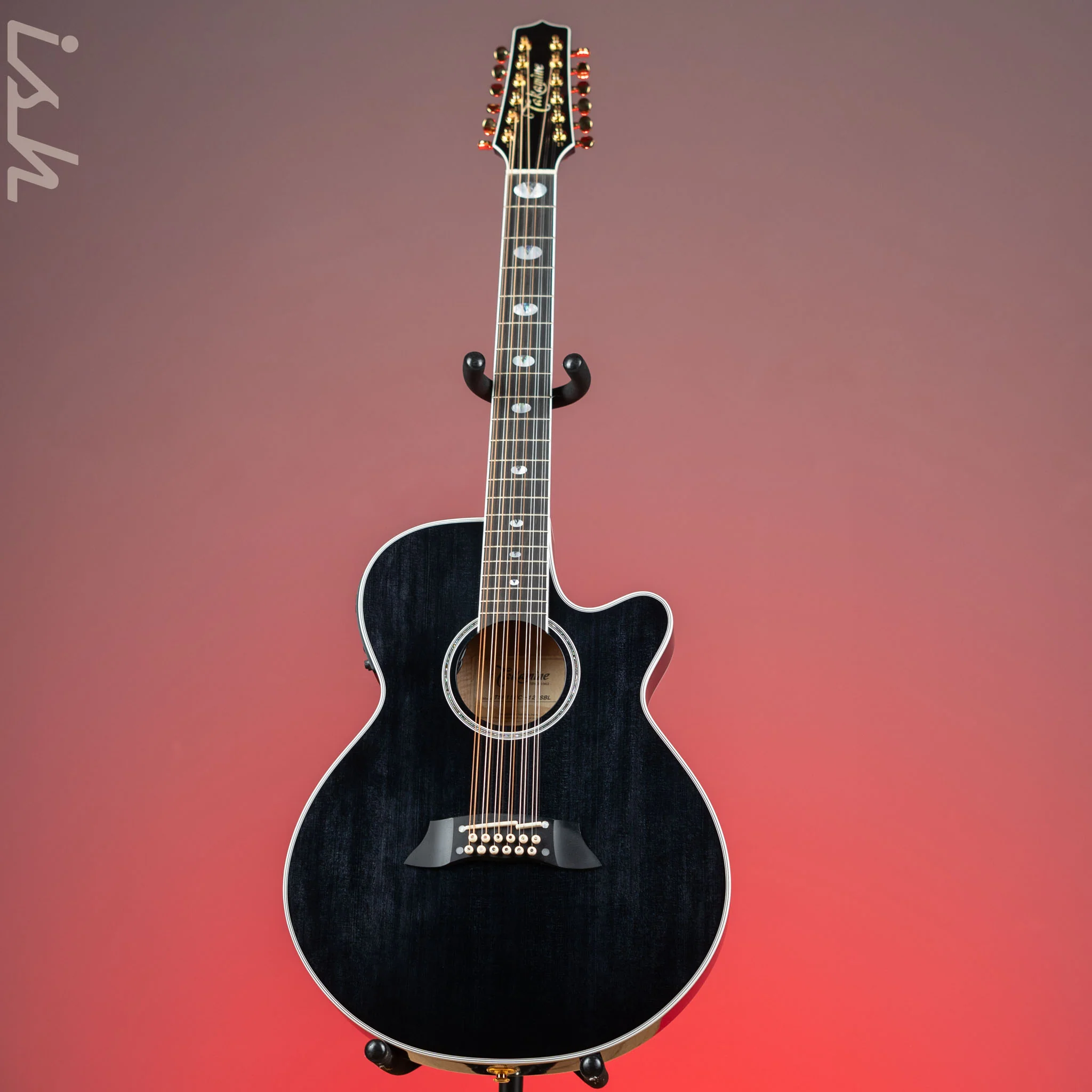 Takamine Thinline TSP158C-12 12-String Acoustic-Electric Guitar See-Through Black Demo - Image 2