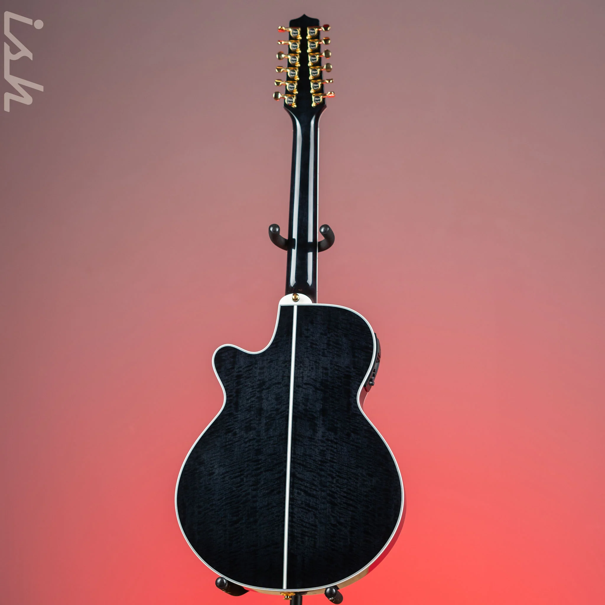 Takamine Thinline TSP158C-12 12-String Acoustic-Electric Guitar See-Through Black Demo - Image 6