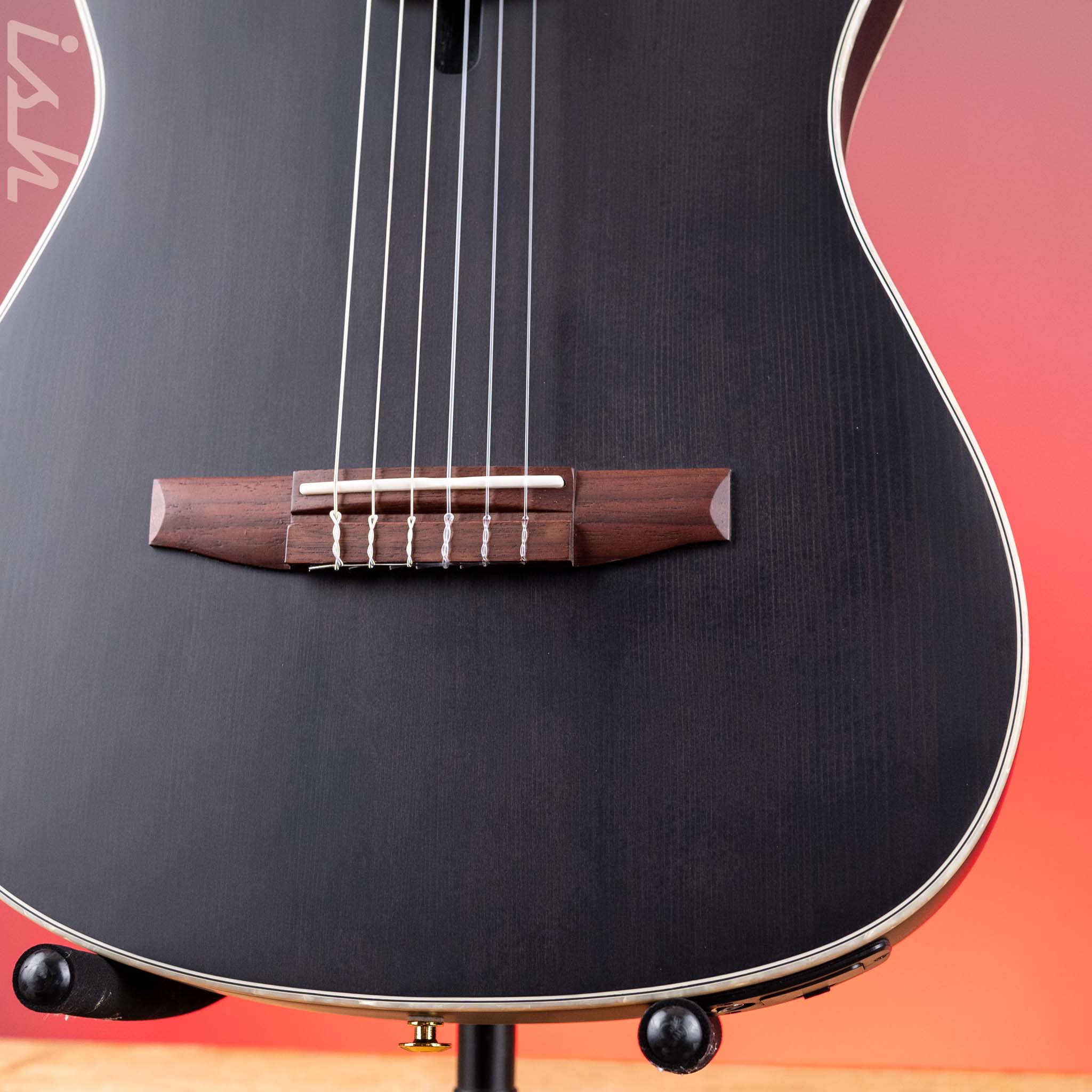 2024 Ibanez TOD10N Tim Henson Signature Nylon Acoustic-Electric Guitar Transparent Black Flat - Image 4