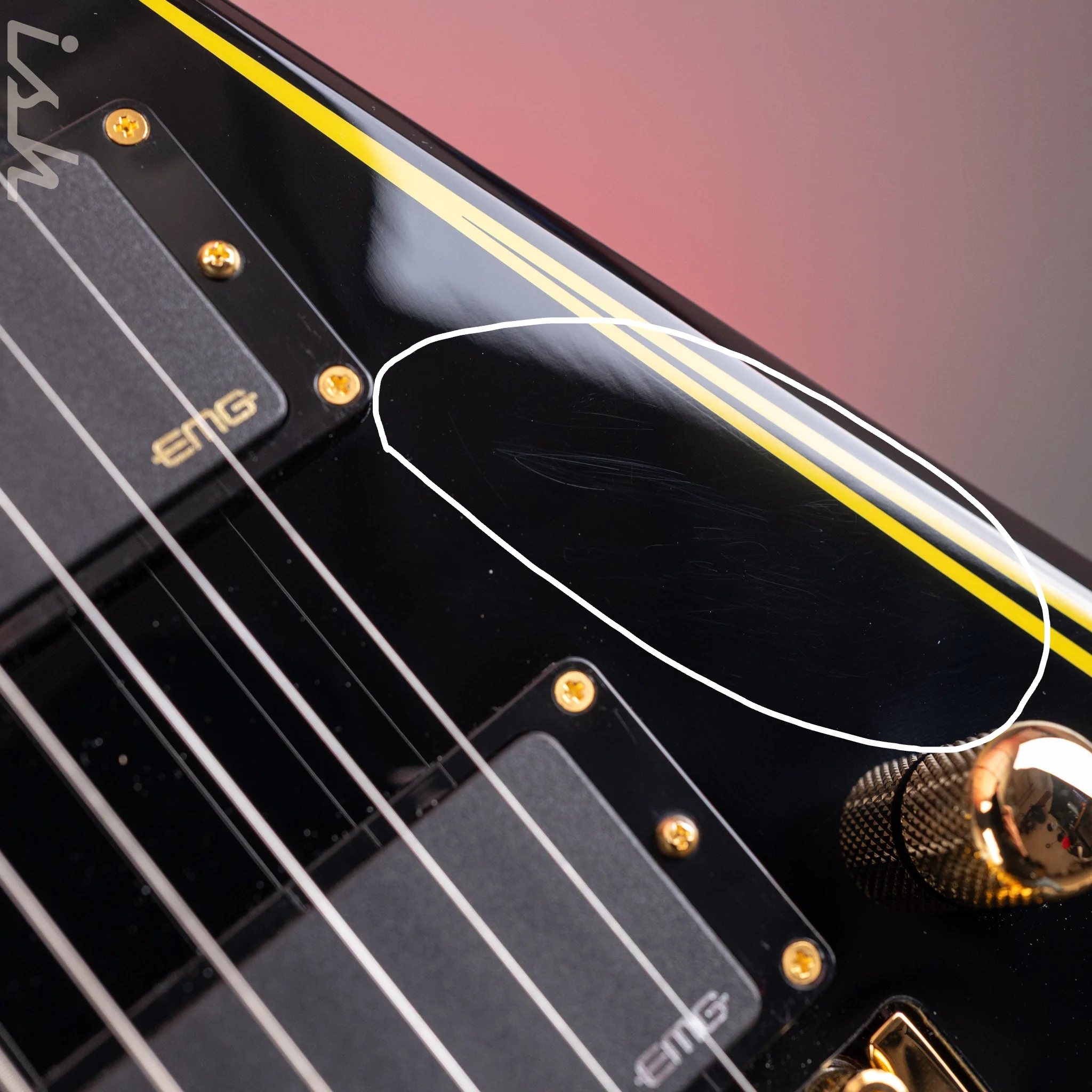 2024 Jackson MJ Series Rhoads RR24MG Electric Guitar Black with Yellow Pinstripes Demo - Image 6