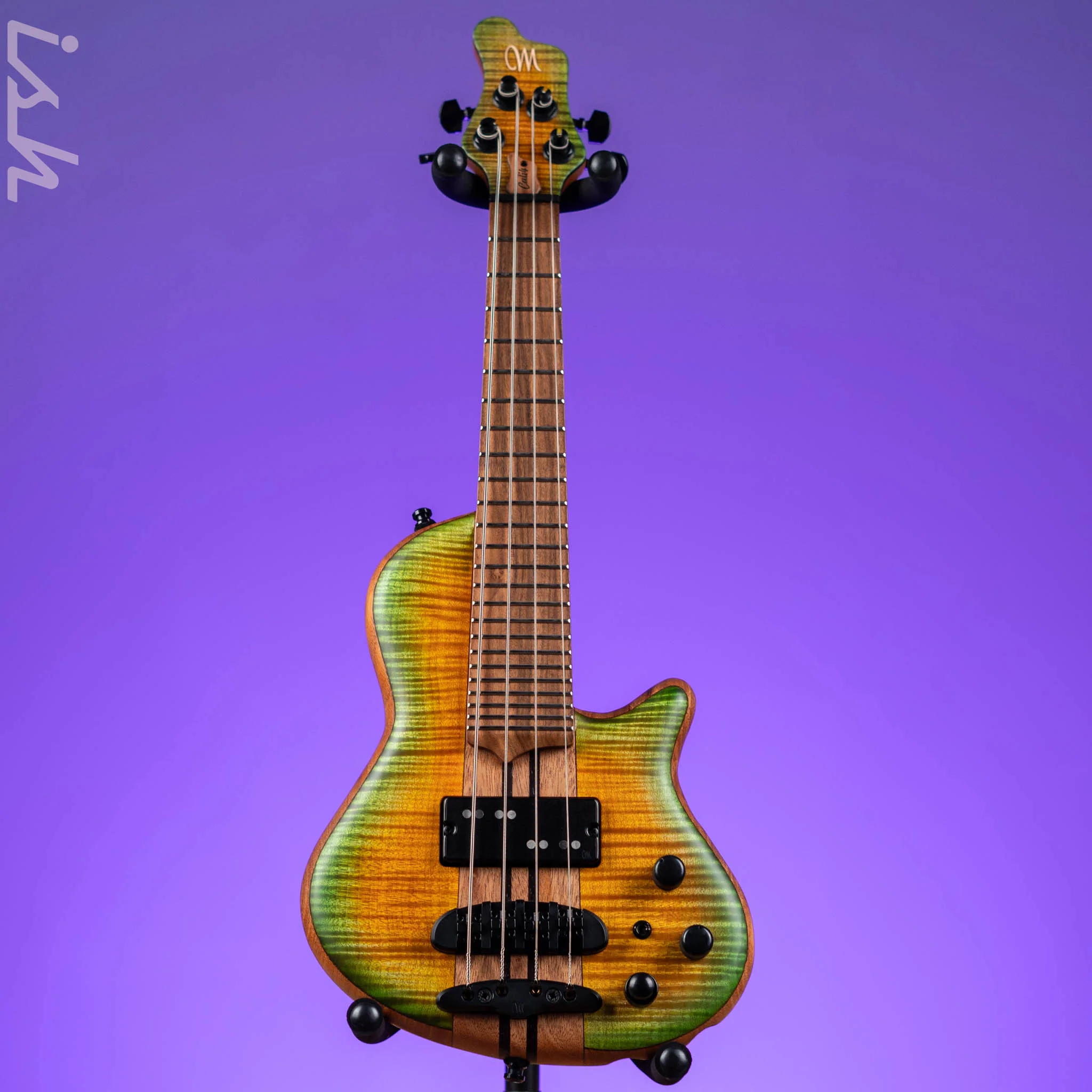Mayones Cali 4 Bass Flamed Maple 3A Greenburst Matte NAMM 2024 - Image 2