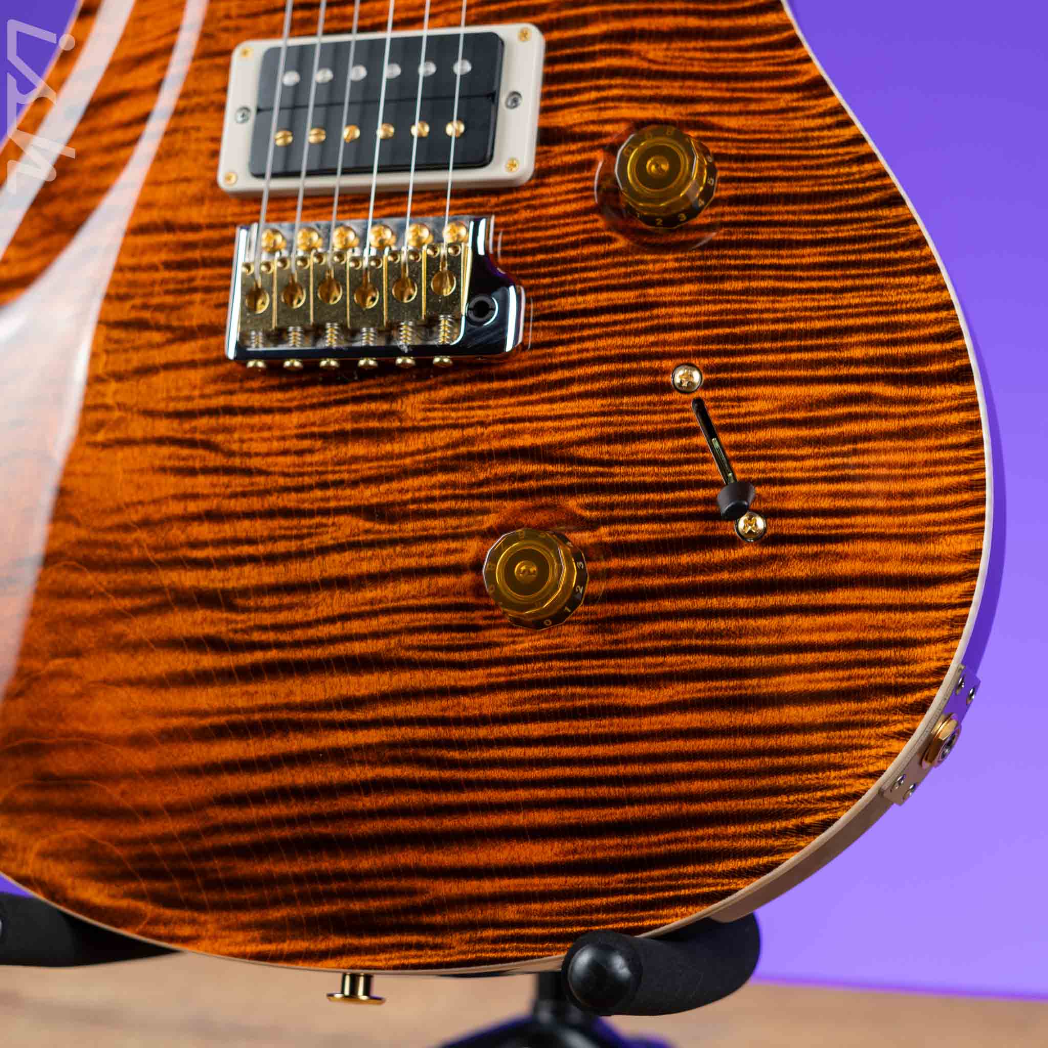 2024 PRS Custom 24 Electric Guitar 10-Top One-Piece Orange Tiger - Image 4