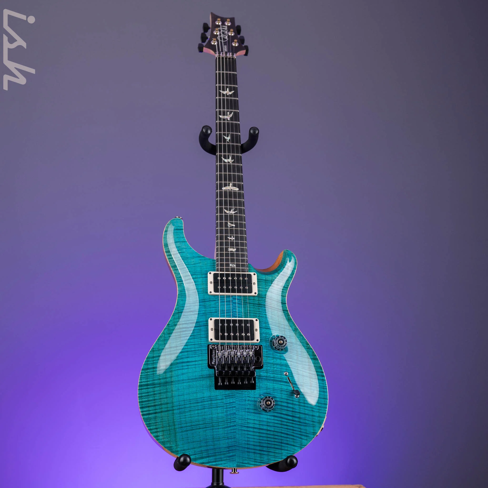 2024 PRS Custom 24 Floyd 10-Top Maple Neck Ebony Fretboard Carroll Blue - Image 2