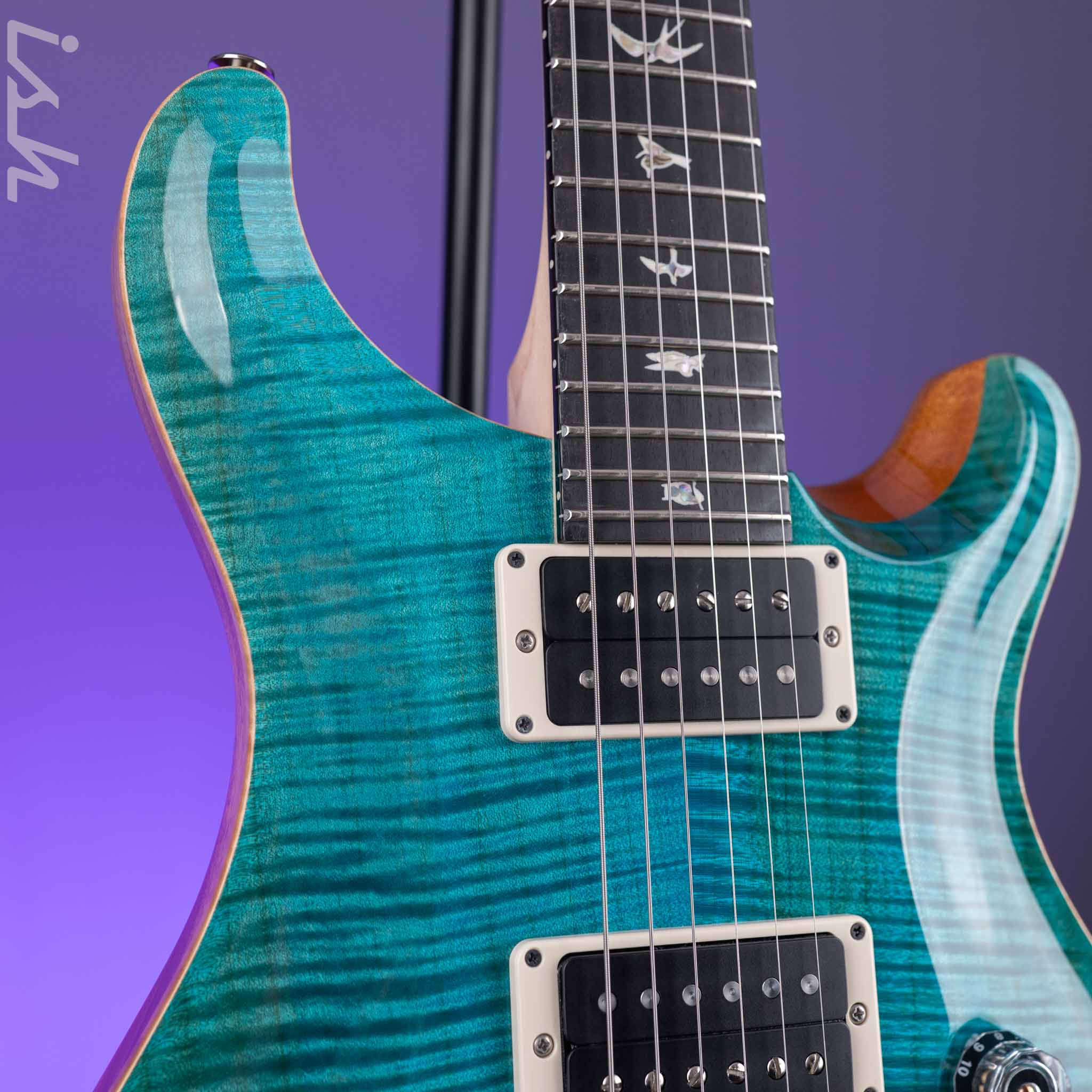 2024 PRS Custom 24 Floyd 10-Top Maple Neck Ebony Fretboard Carroll Blue - Image 3