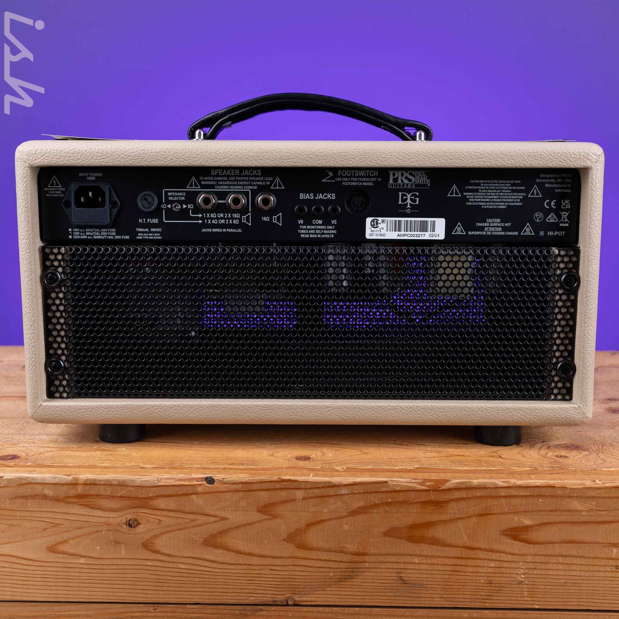 PRS DGT 15 David Grissom 15-watt Tube Head Blonde Tolex Demo - Image 5