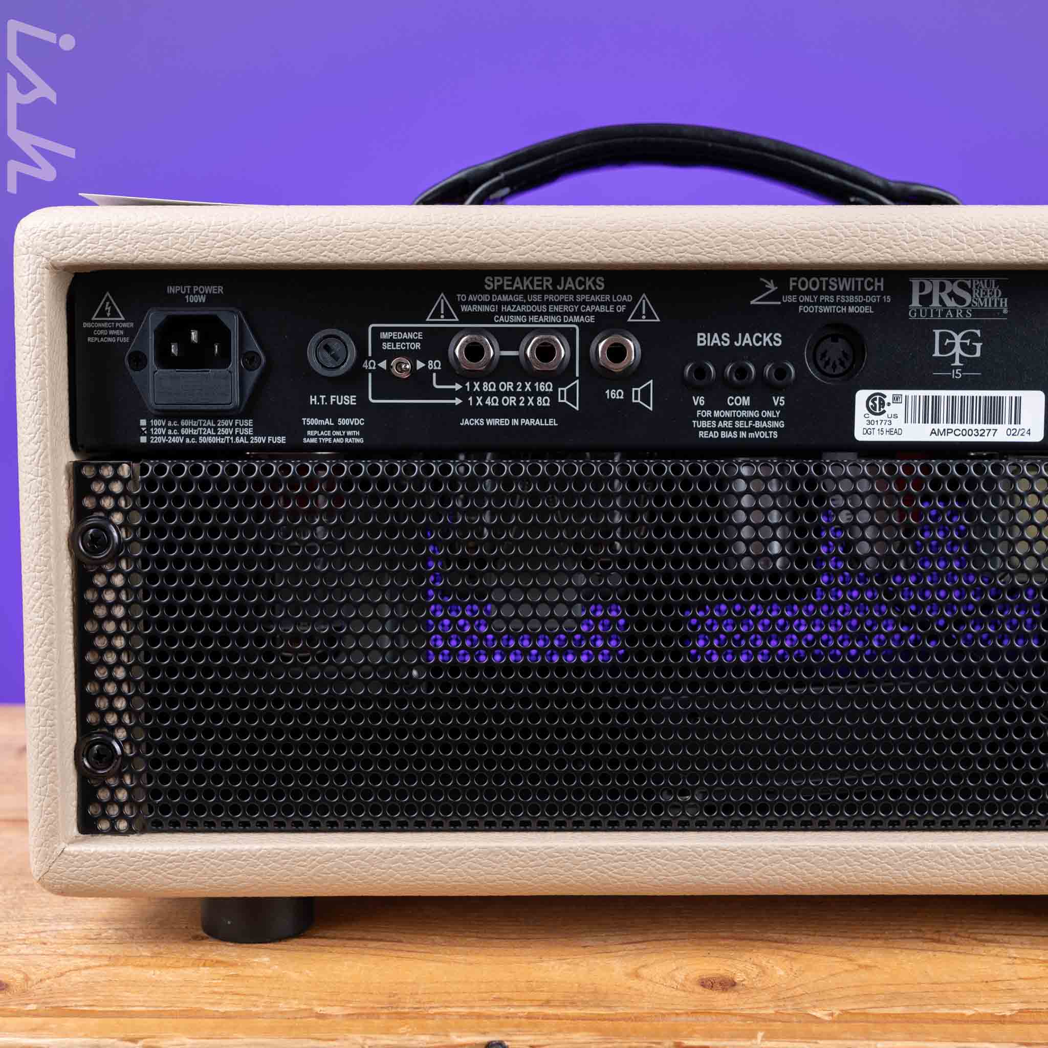 PRS DGT 15 David Grissom 15-watt Tube Head Blonde Tolex Demo - Image 7