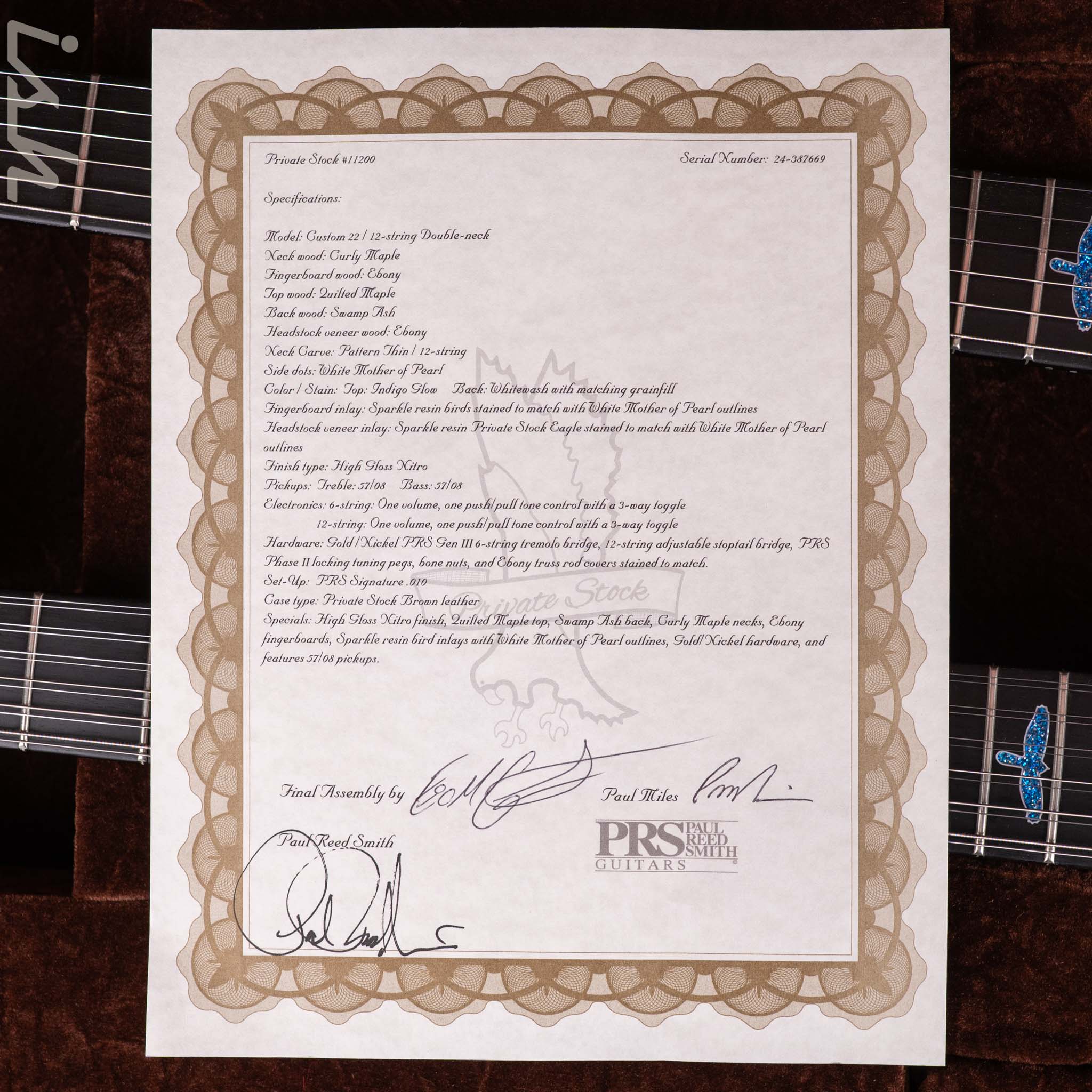 2024 PRS Private Stock Custom 22 / 12-String Double Neck Indigo Glow - Image 21