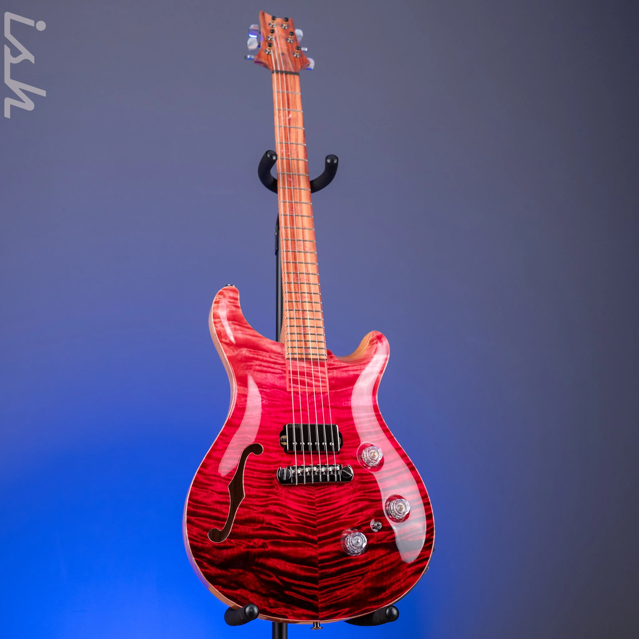 2024 PRS Private Stock Special Semi-Hollow Piezo Blood Red Fade Tulip Wood - Image 2