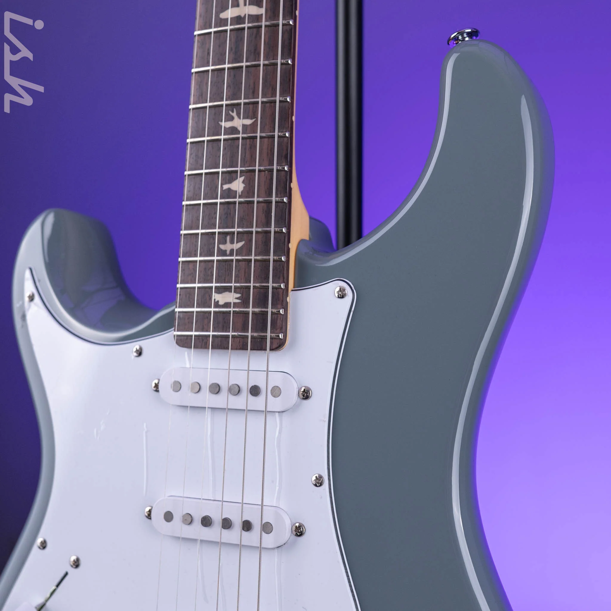 2024 PRS SE Silver Sky Lefty Storm Gray - Rosewood Board - Image 2