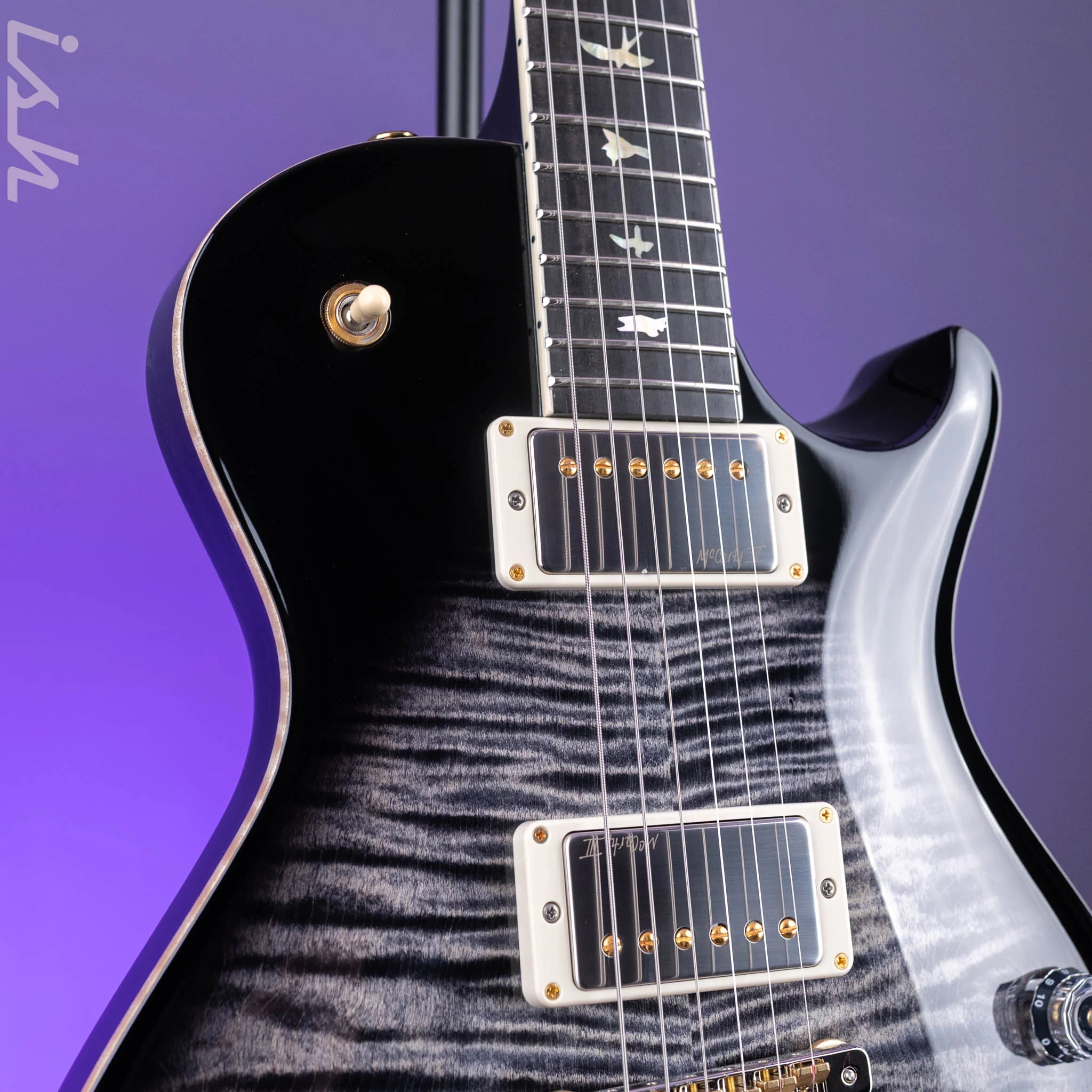 PRS Wood Library McCarty 594 Singlecut 10-Top Charcoal Burst - Image 4