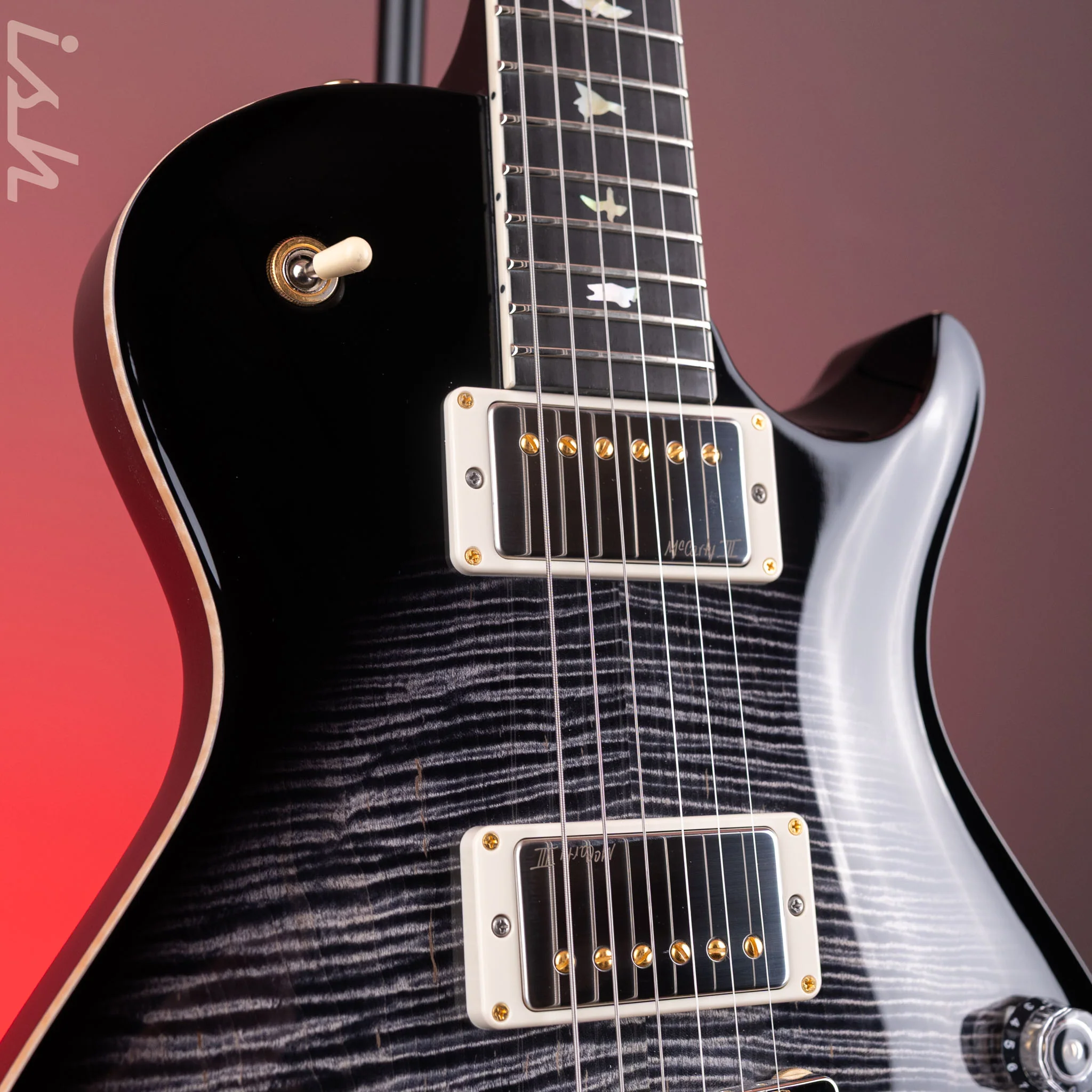 PRS Wood Library McCarty 594 Singlecut 10-Top Charcoal Burst - Image 4