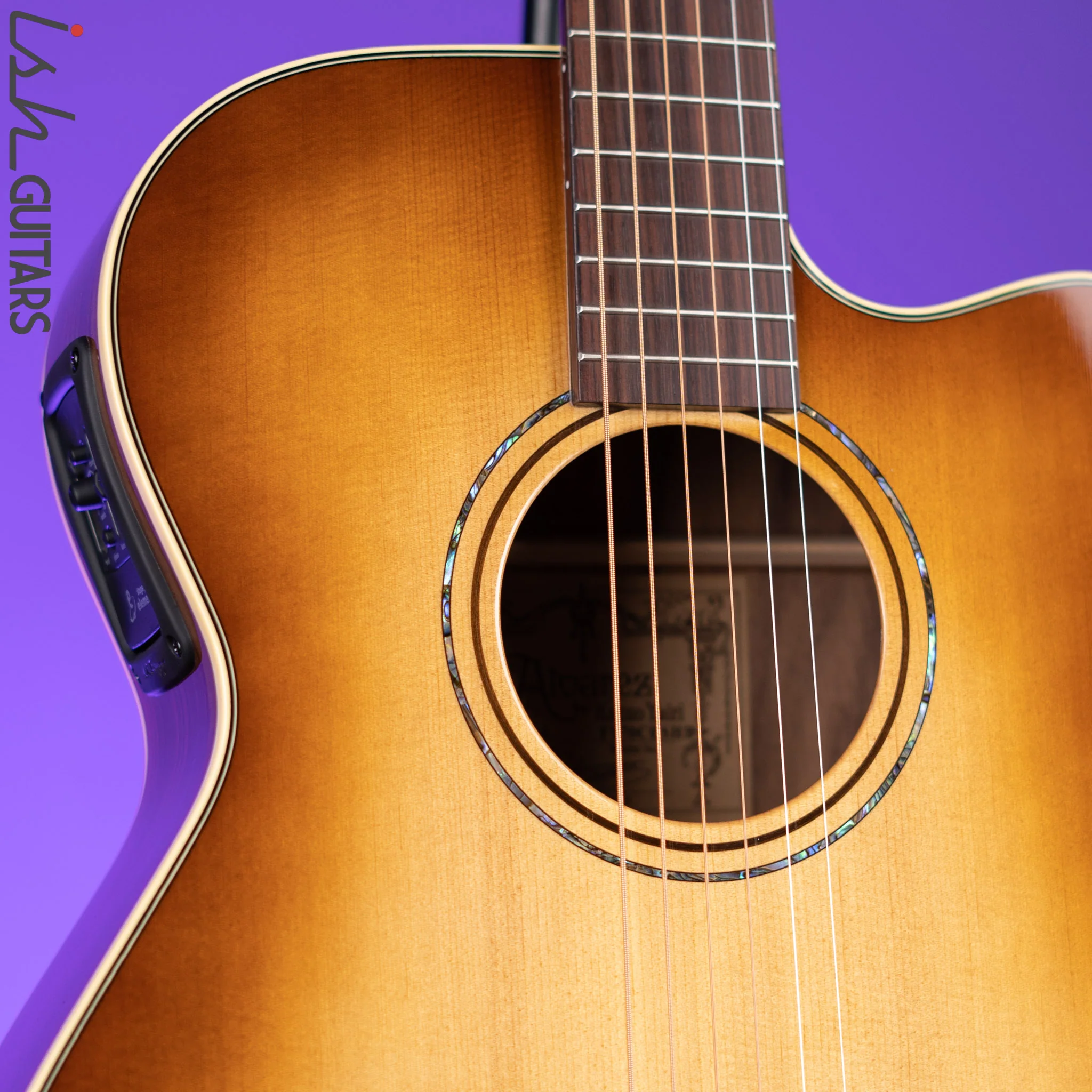 Alvarez Yairi FY70CESHB Acoustic Electric Guitar Shadow Burst Demo - Image 3