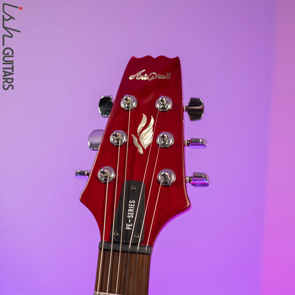 Aria Pro II PE Series Double Cutaway P90 Pickups Translucent Red - Image 7