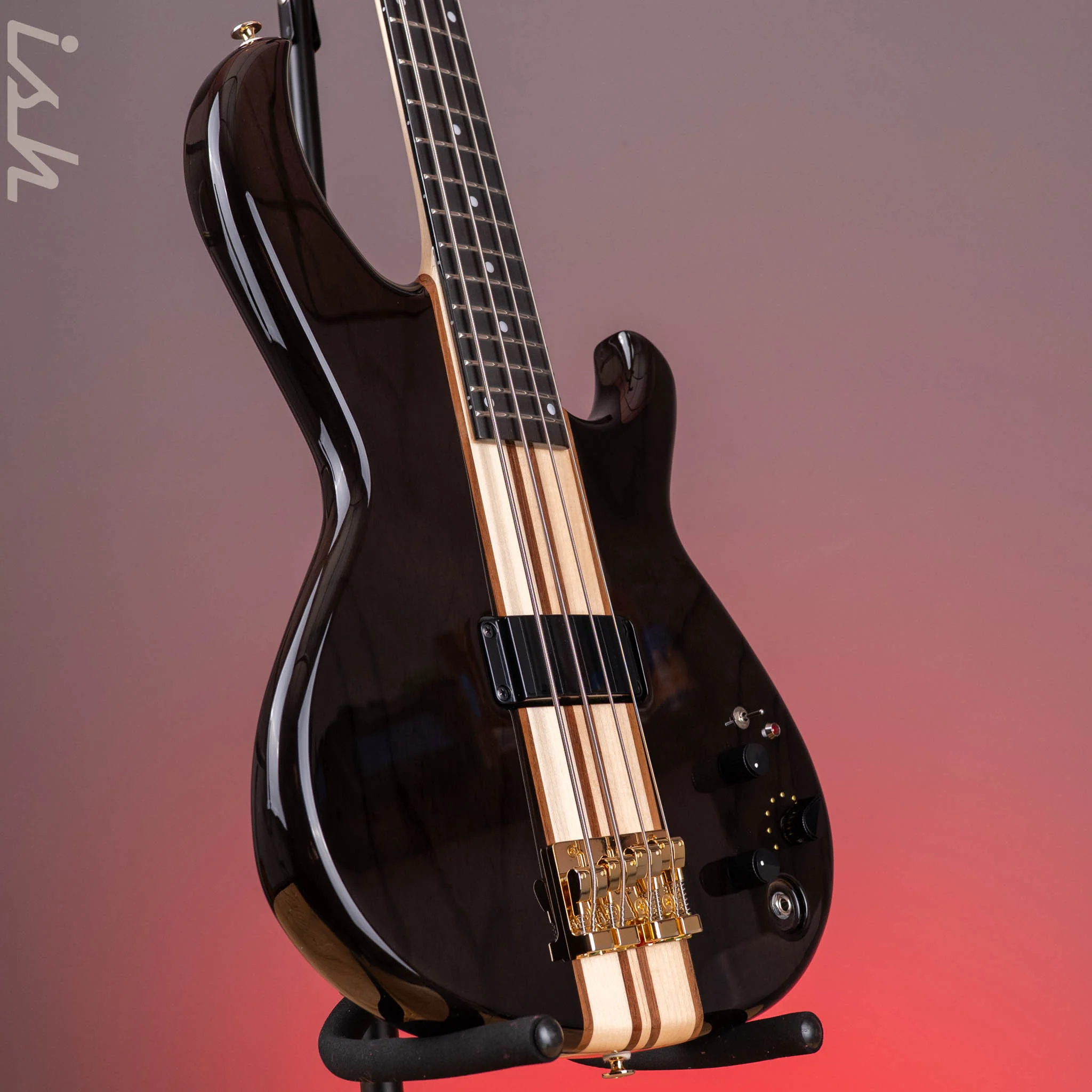 Aria Pro II SB-1000 4-String Bass See-Through Black NAMM Demo - Image 3