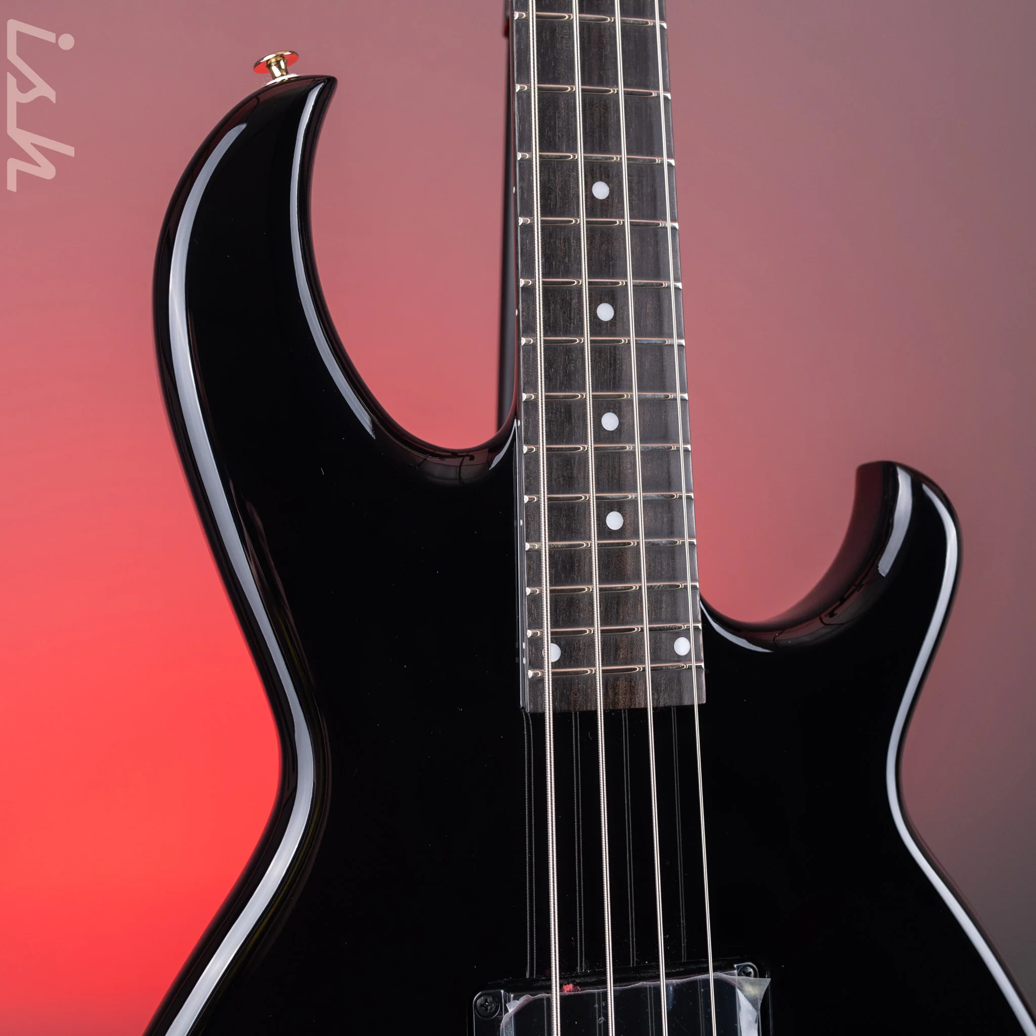 Aria Pro II SB-1000 4-String Bass Solid Black - Image 4