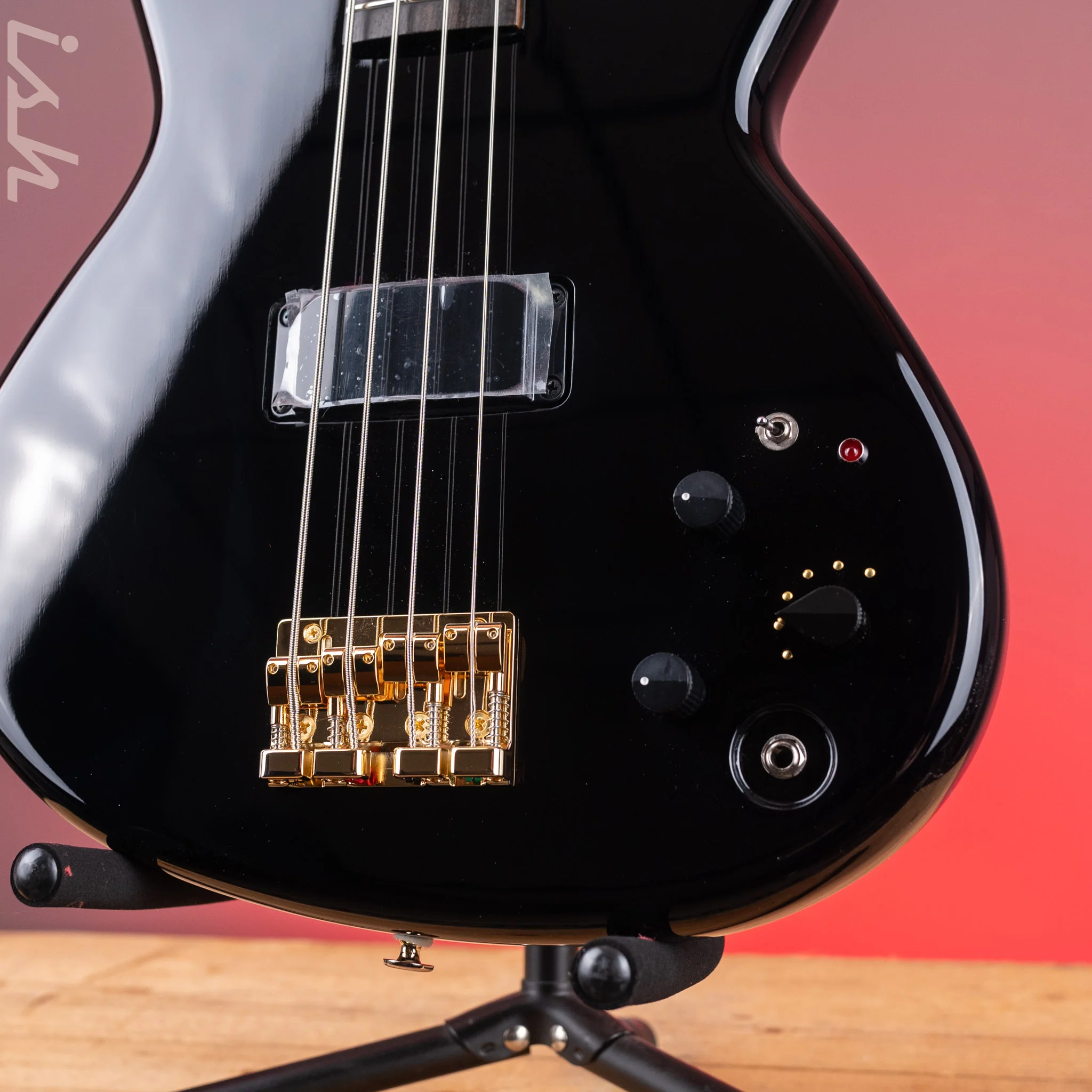 Aria Pro II SB-1000 4-String Bass Solid Black - Image 5