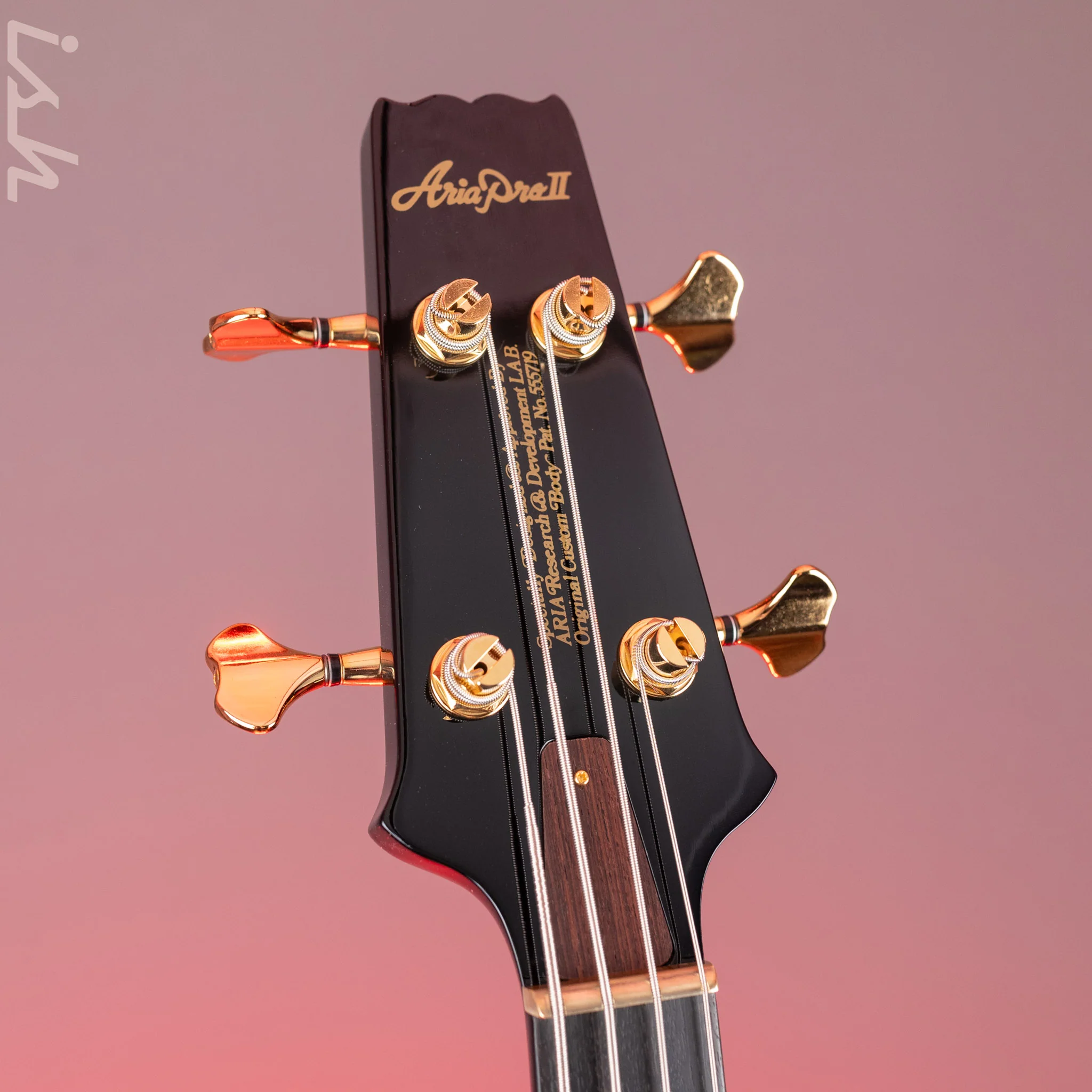Aria Pro II SB-1000 4-String Bass Solid Black - Image 6