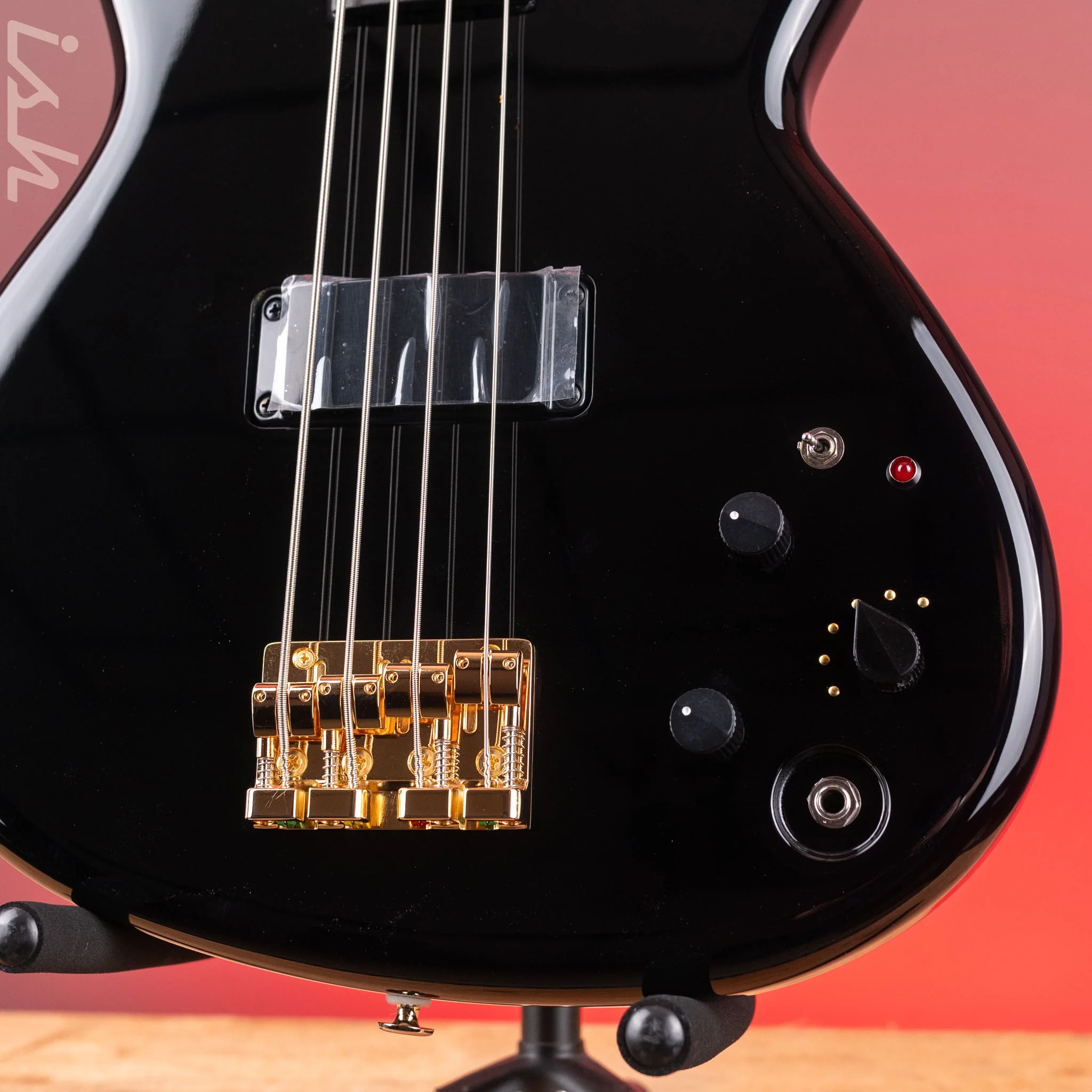 Aria Pro II SB-1000 4-String Bass Solid Black - Image 5